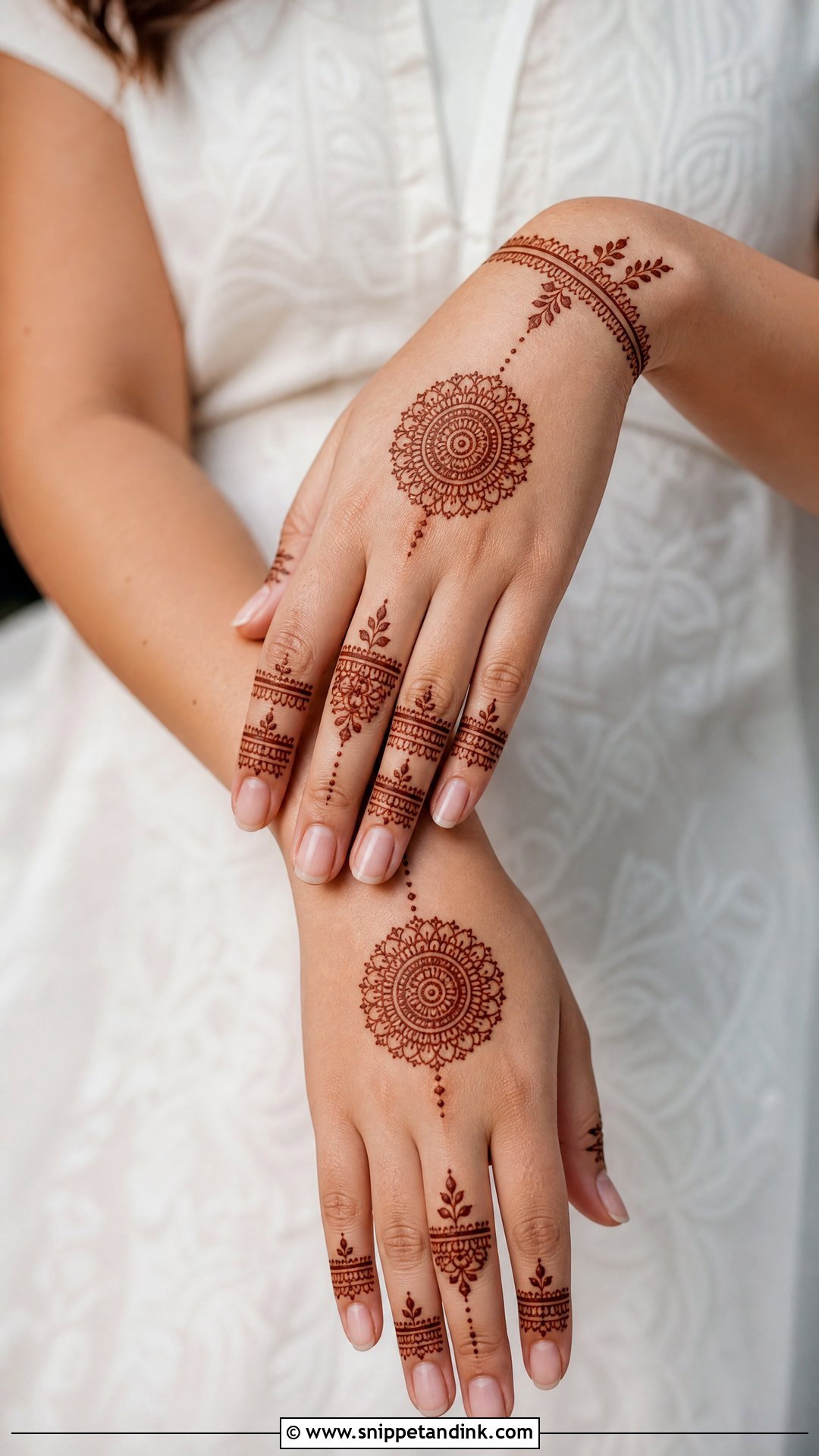 Minimal Engagement Mehndi Design - Snippet and Ink - 30 Mehndi Designs for Engagement Brides