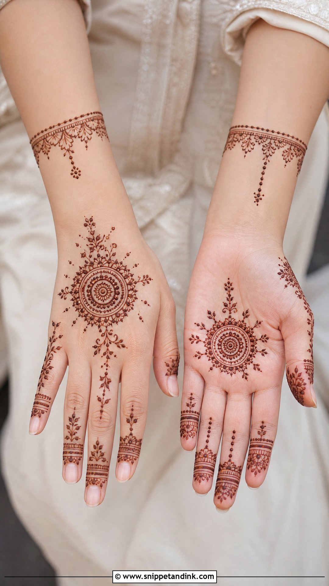 Minimal Engagement Mehndi For Bride - Snippet and Ink - 20 Engagement Mehndi for Bride Ideas