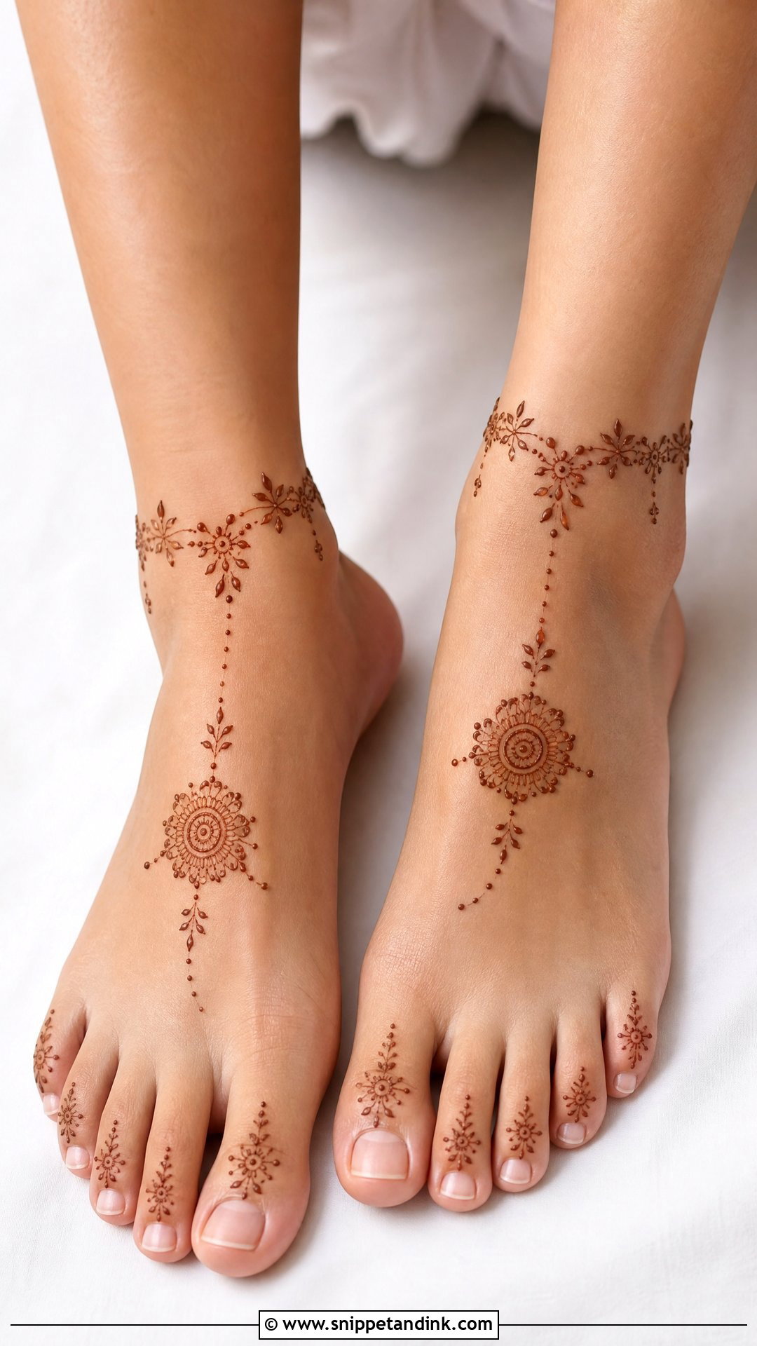 Minimal Feet Mehndi Design - Snippet and Ink - 30 Unique Feet Mehndi Designs