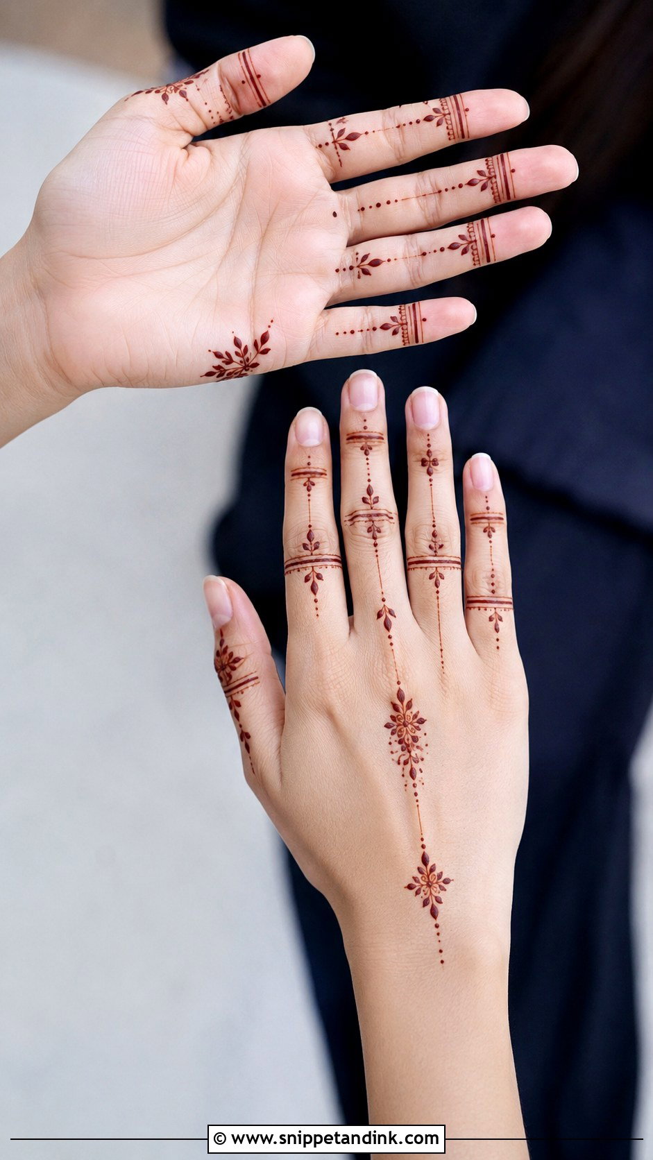 Minimal Finger Mehndi Design - Snippet and Ink - 30 Simple Finger Mehndi Designs