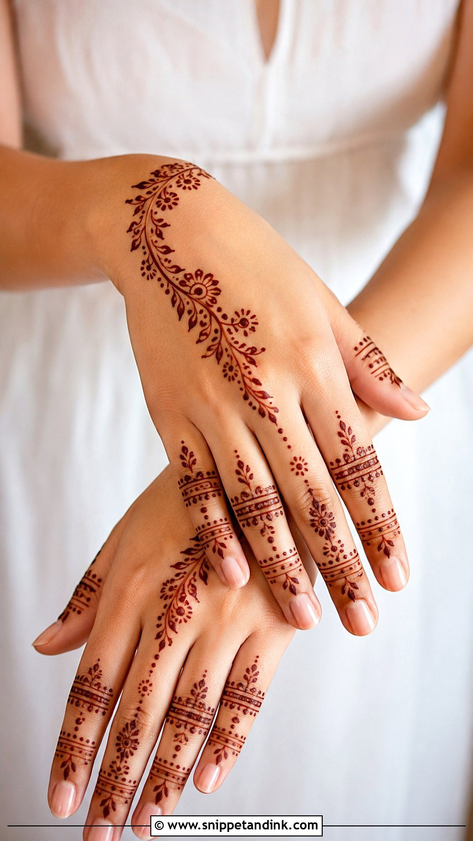 Minimal Finger Mehndi Design - Snippet and Ink - 35 Simple Fingers Mehndi Designs