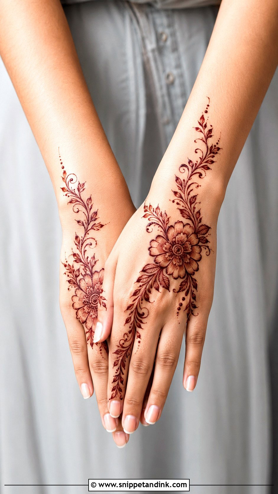 Minimal Floral Mehndi Design - Snippet and Ink - 35 Minimal Mehndi Designs
