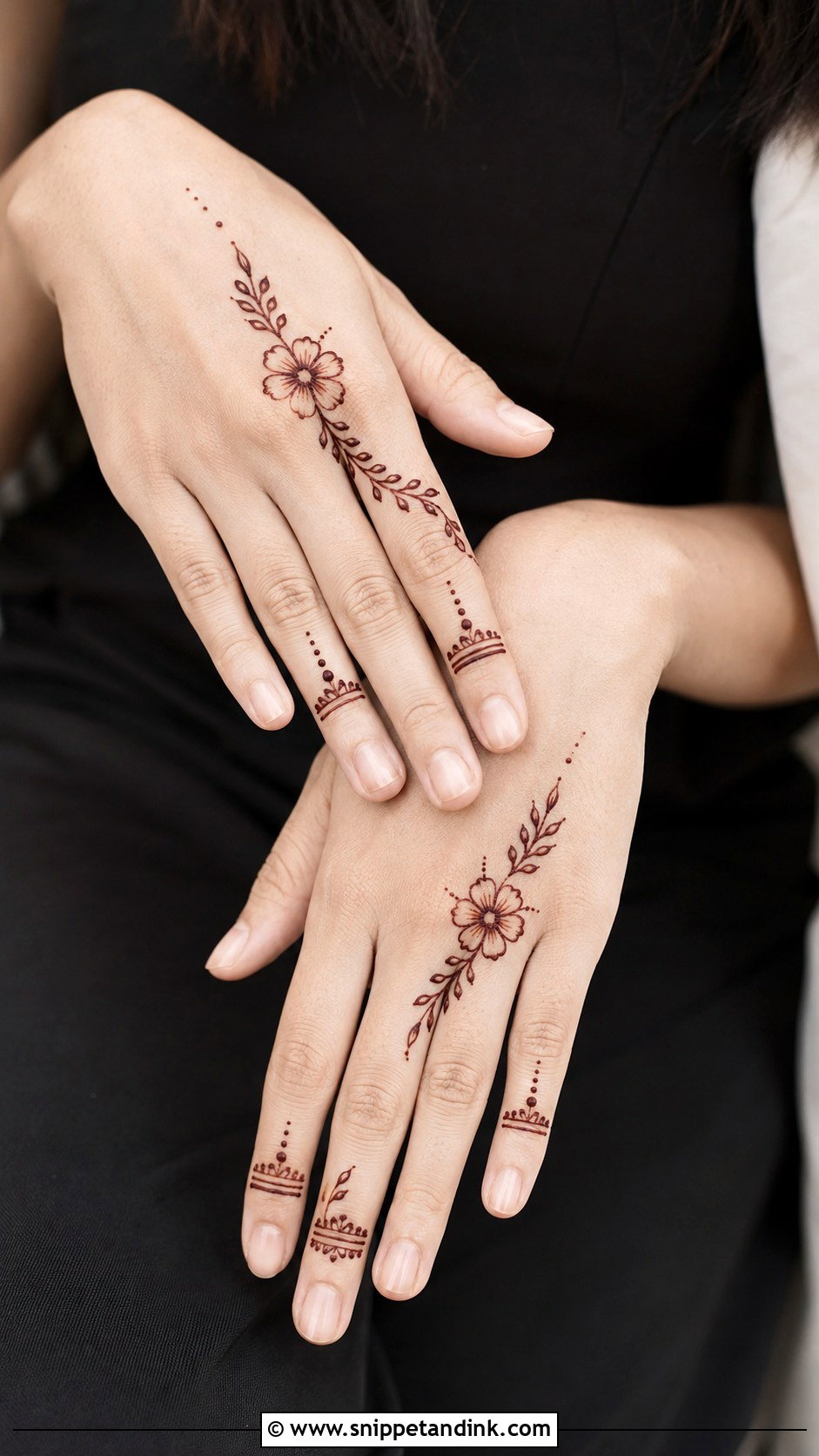 Minimal Floral Mehndi Design - Snippet and Ink - 35 Floral Mehndi Designs