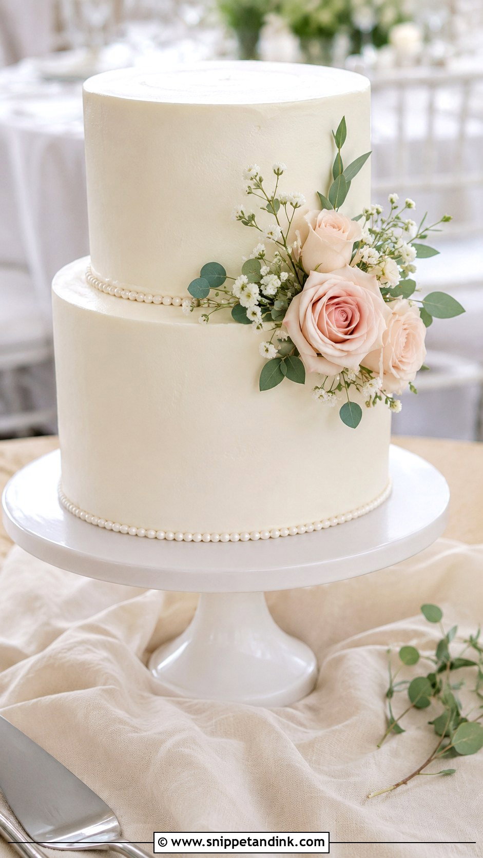 Minimal Floral Wedding Cake - Snippet and Ink - 20 Feminine Cake Ideas for Wedding