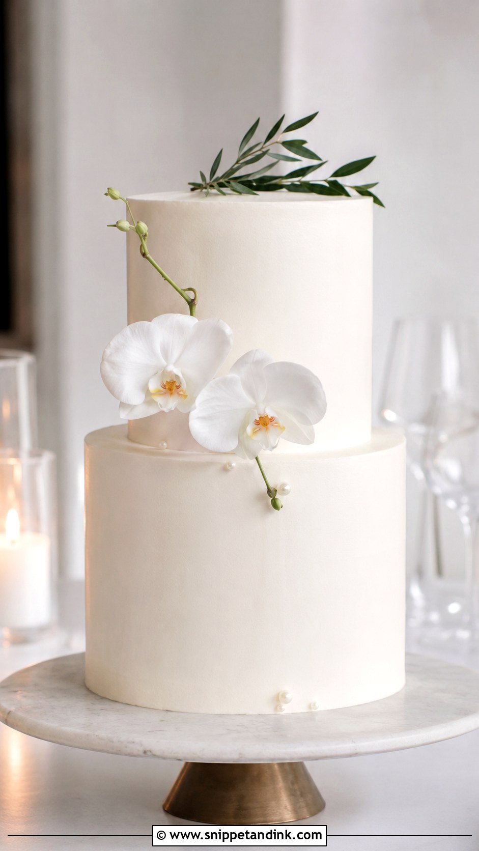 Minimal Floral Wedding Cake - Snippet and Ink - 20 Modern Floral Wedding Cake Ideas