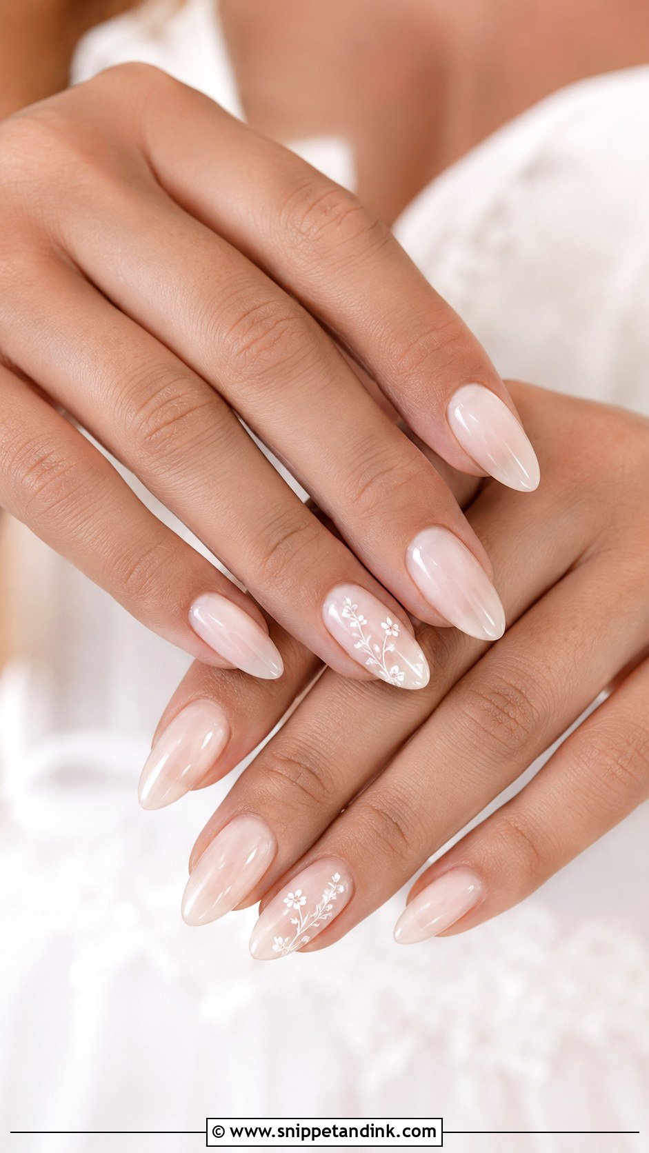 Minimal Floral Wedding Nails - Snippet and Ink - 20 Minimal Wedding Nails