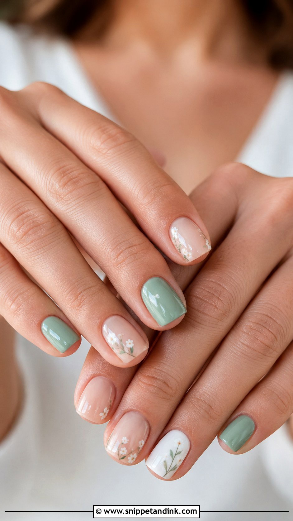 Minimal Floral Wedding Nails - Snippet and Ink - 20 Floral Wedding Nails for Bride