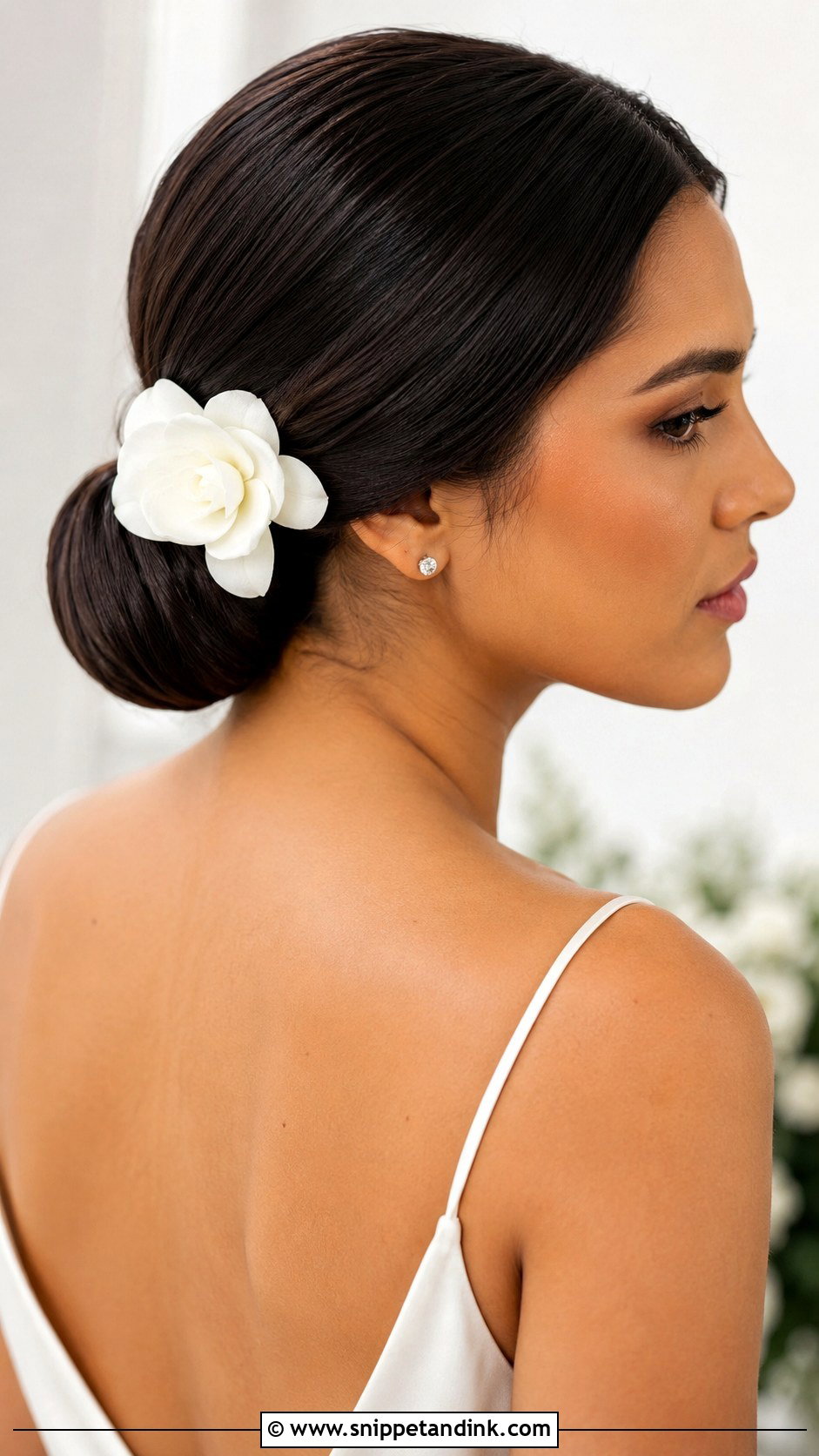 Minimal Flower Bridal Hair - Snippet and Ink - 20 Flower Bridal Hair Decorations Ideas