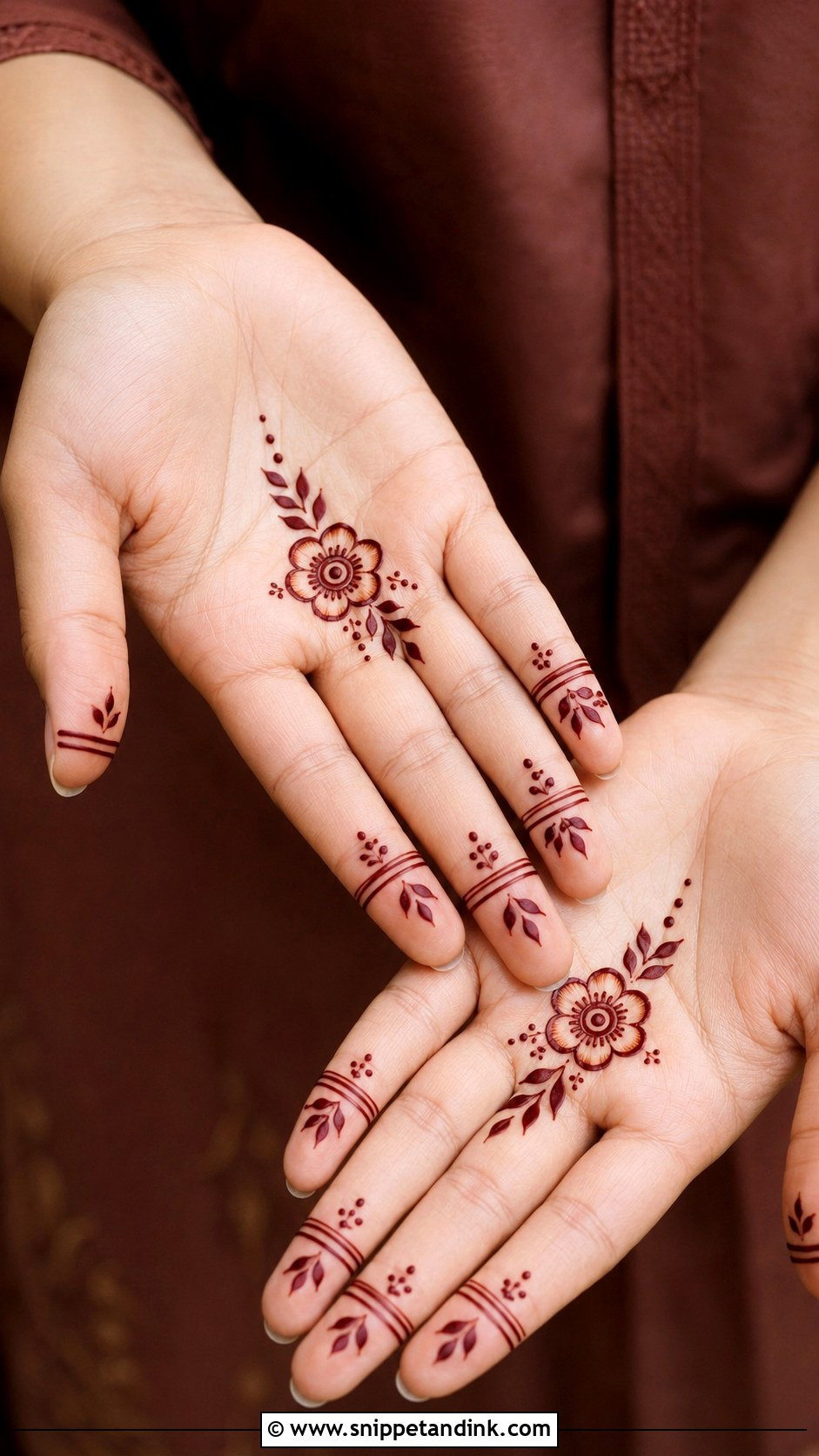 Minimal Flower Mehndi Design - Snippet and Ink - 35 Flower Mehndi Designs