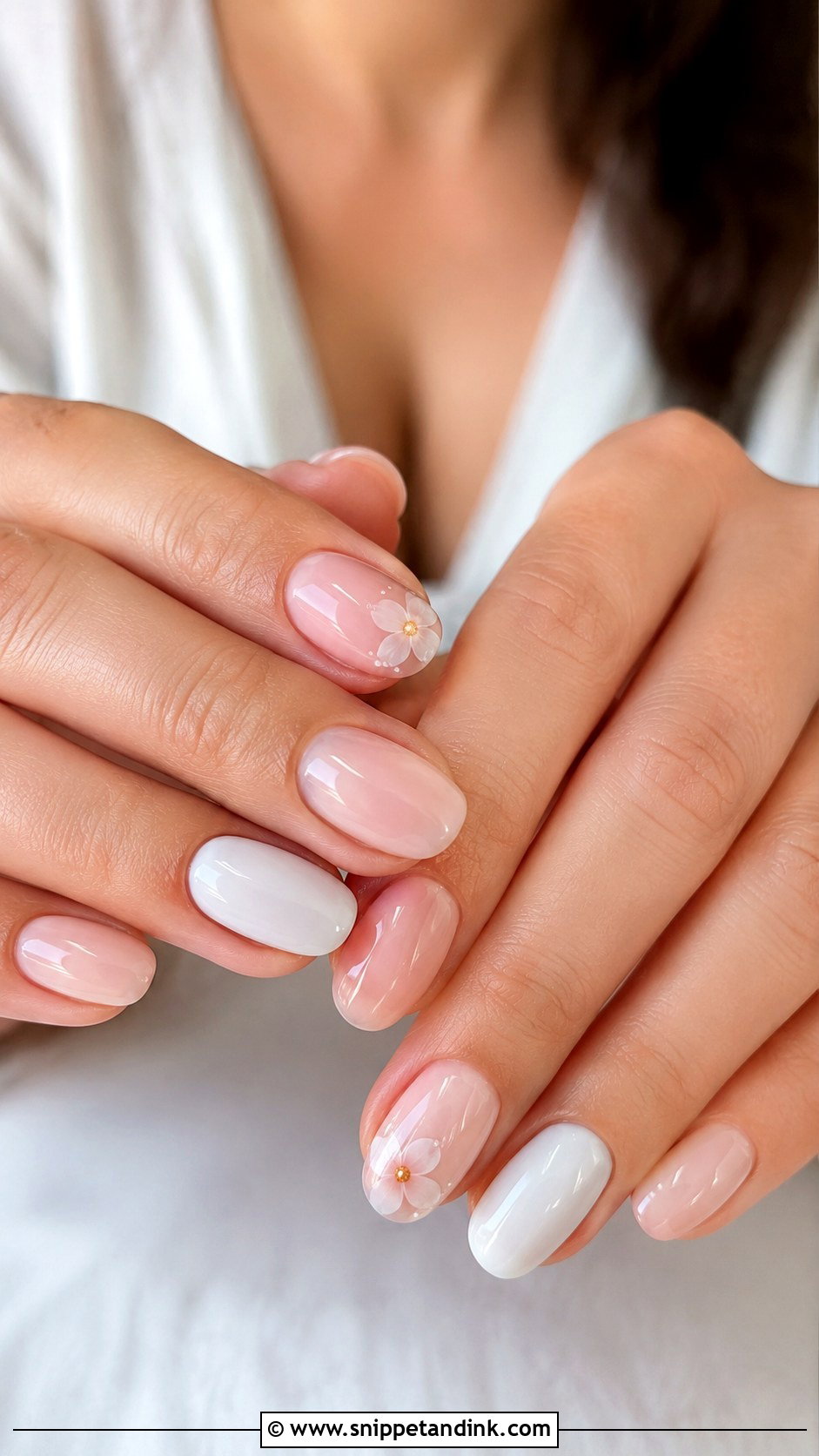 Minimal Flower Wedding Nails - Snippet and Ink - 20 Flower Wedding Nails