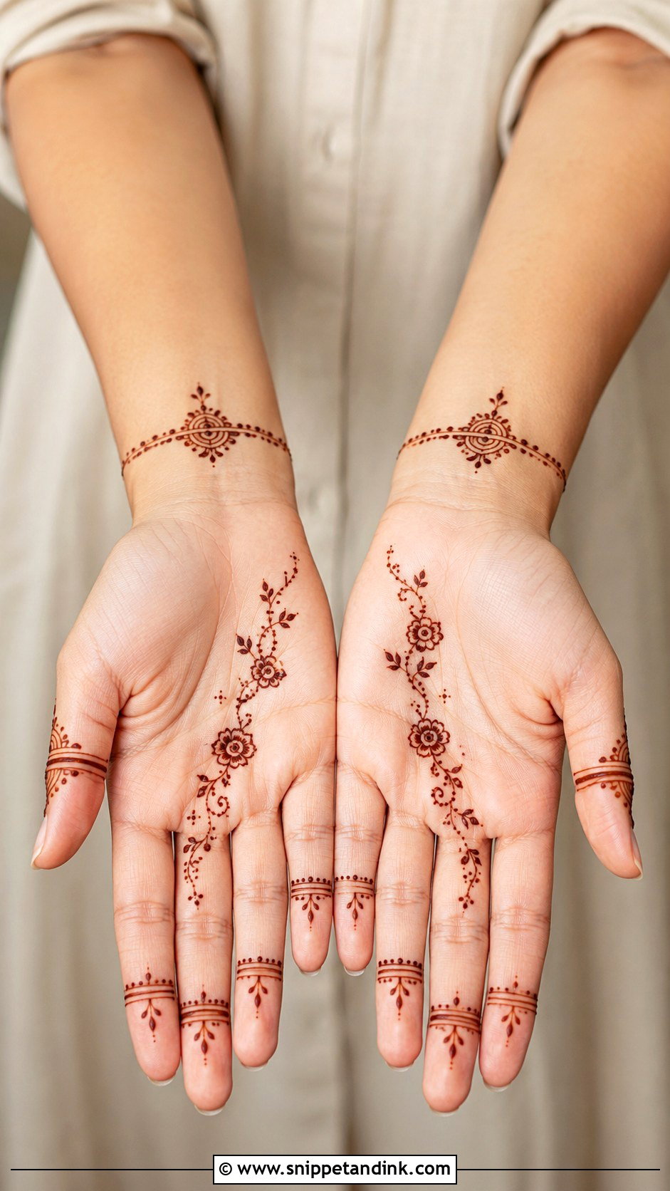 Minimal Front Hand Mehndi Design - Snippet and Ink - 35 Front Hand Mehndi Design Ideas