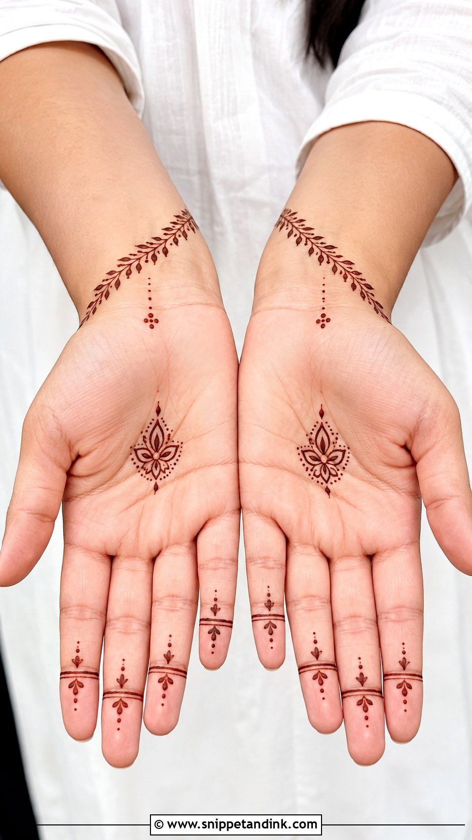Minimal Front Hand Mehndi Design - Snippet and Ink - 35 Front Mehndi Designs