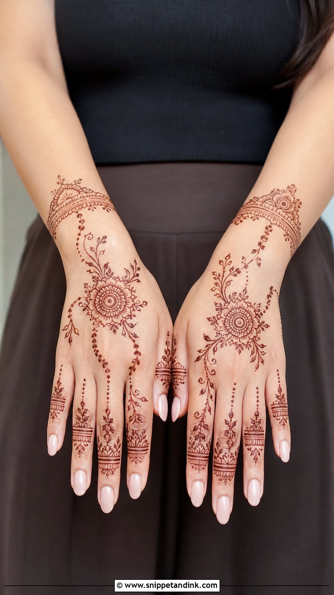Minimal Full Hand Mehndi Design - Snippet and Ink - 30 Best Beautiful Full Hand Mehndi Designs