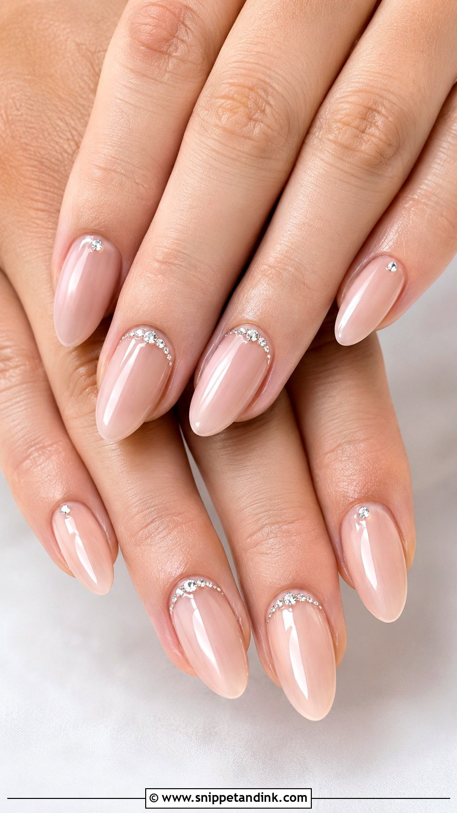 Minimal Gem Wedding Nails - Snippet and Ink - 20 Aesthetic Wedding Nails