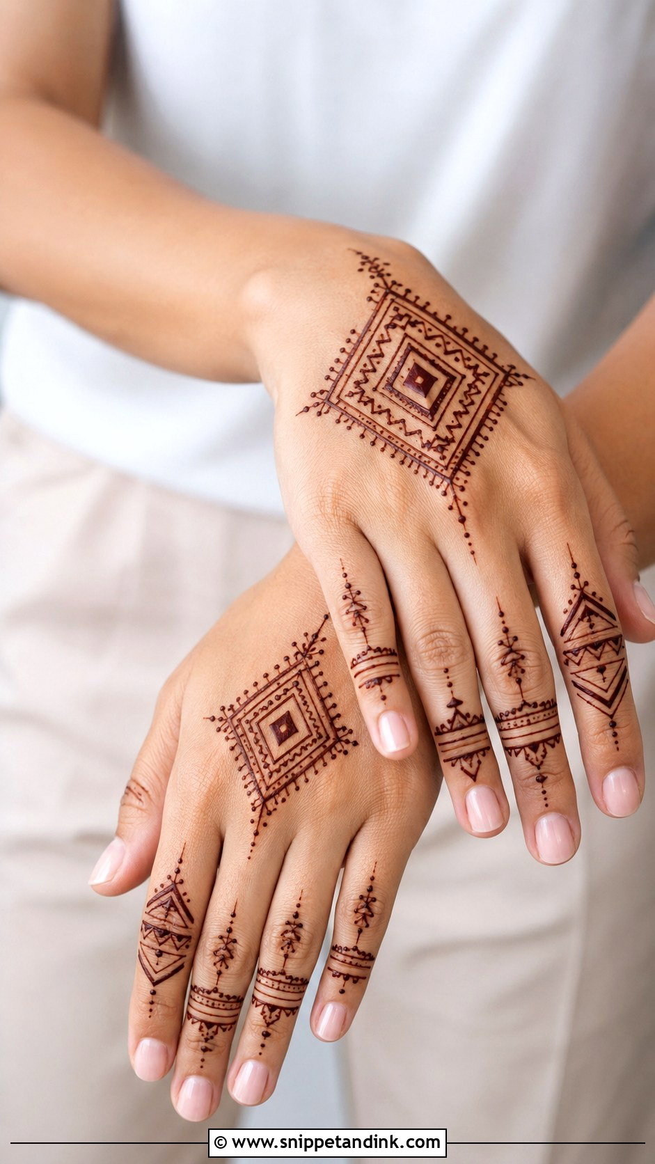 Minimal Geometric Mehndi Design - Snippet and Ink - 30 Minimalistic Mehndi Designs