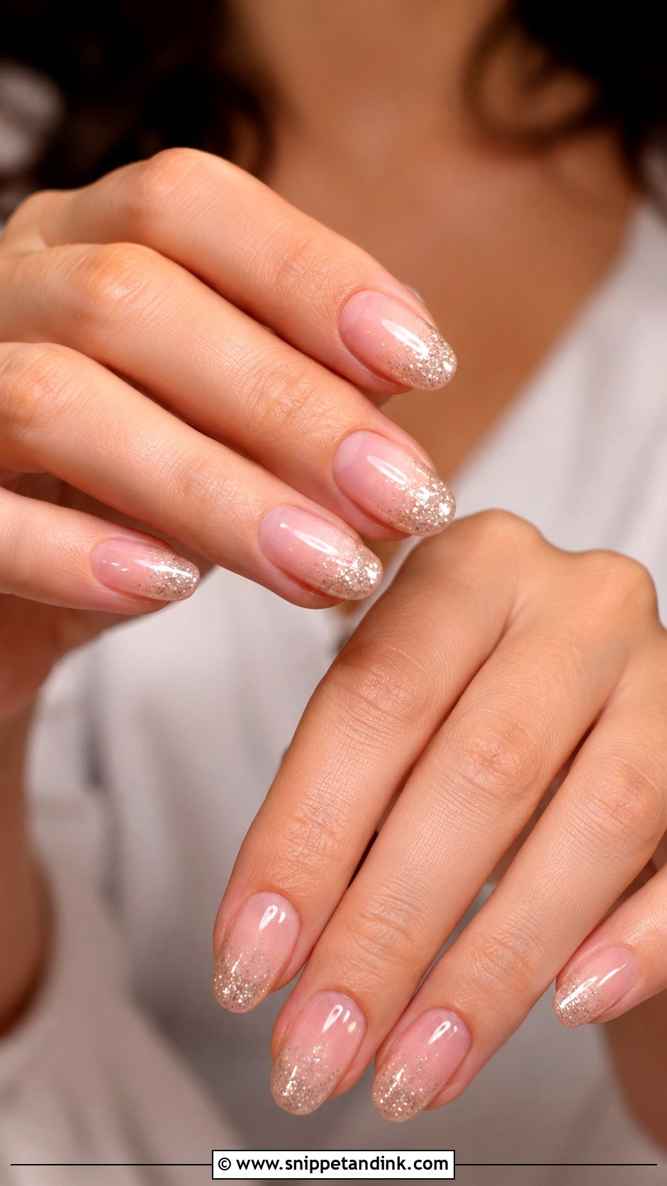 Minimal Glitter Bridesmaid Nails - Snippet and Ink - 30 Bridesmaid Nail Ideas