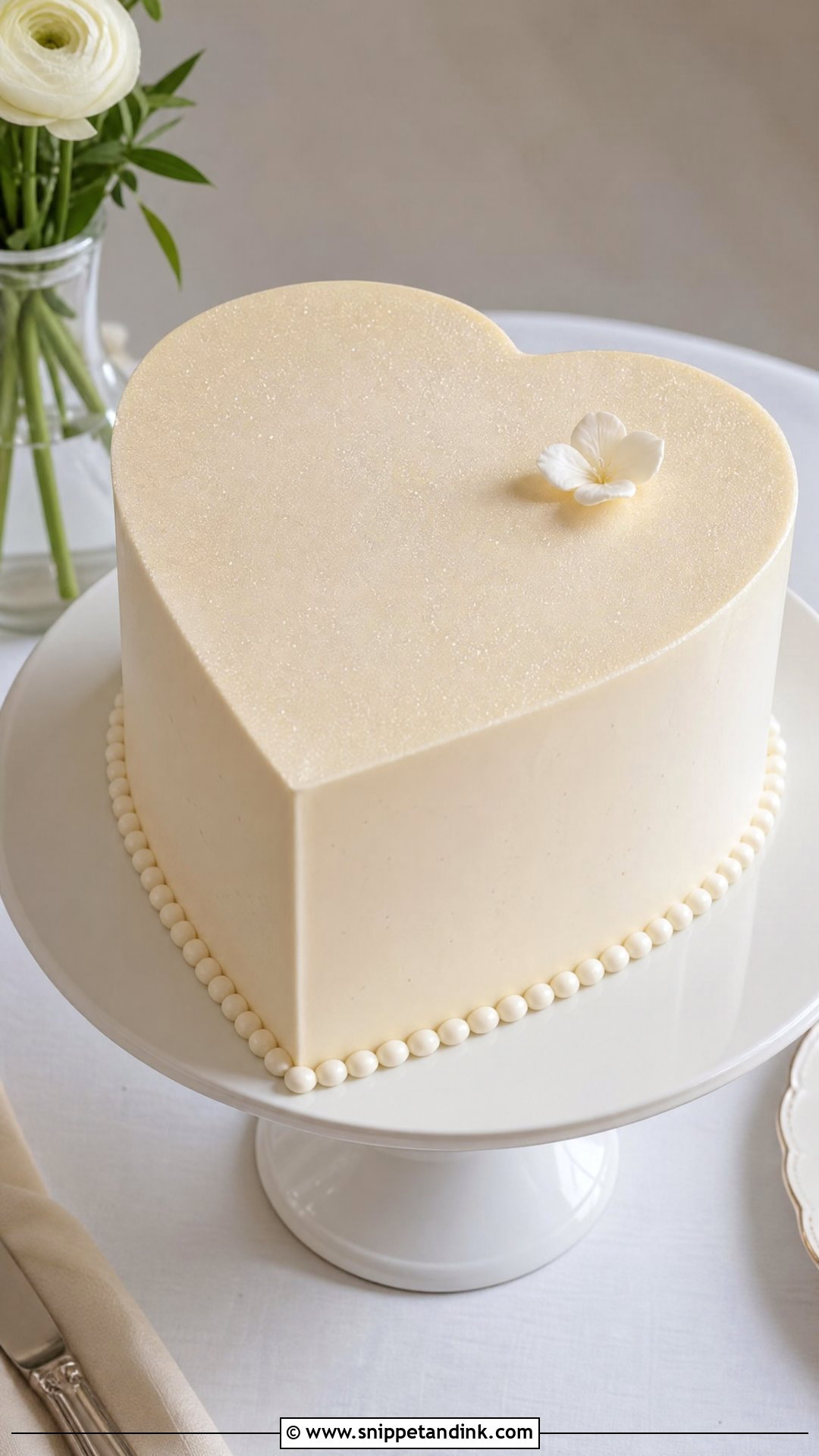 Minimal Glitter Heart Cake - Snippet and Ink - 25 Glitter Heart Cake Ideas for Wedding