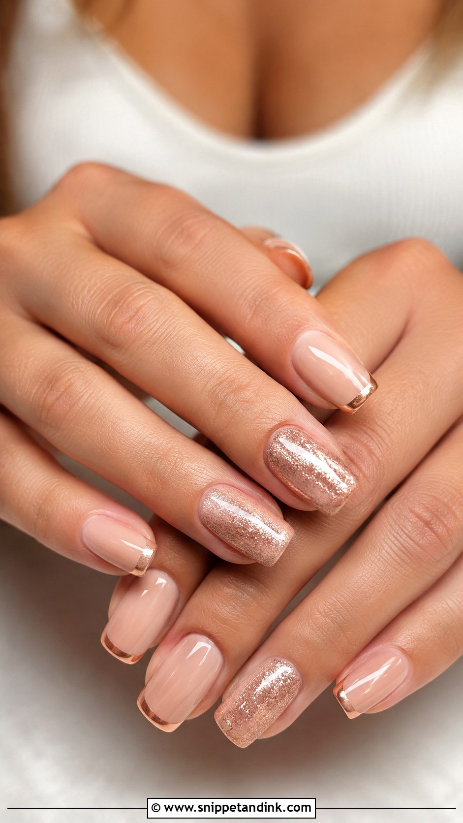 Minimal Gold Line Wedding Guest Nails - Snippet and Ink - 20 Wedding Guest Nail Designs