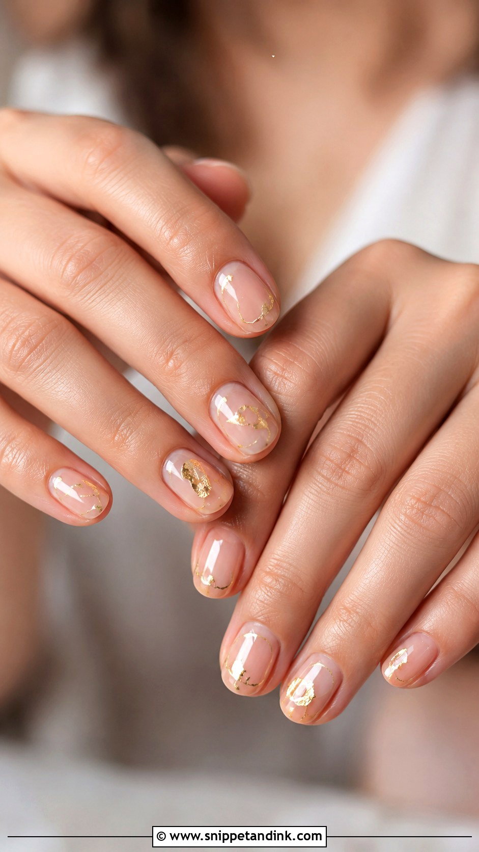 Minimal Gold Wedding Nails - Snippet and Ink - 20 Wedding Nails Inspo for Bride