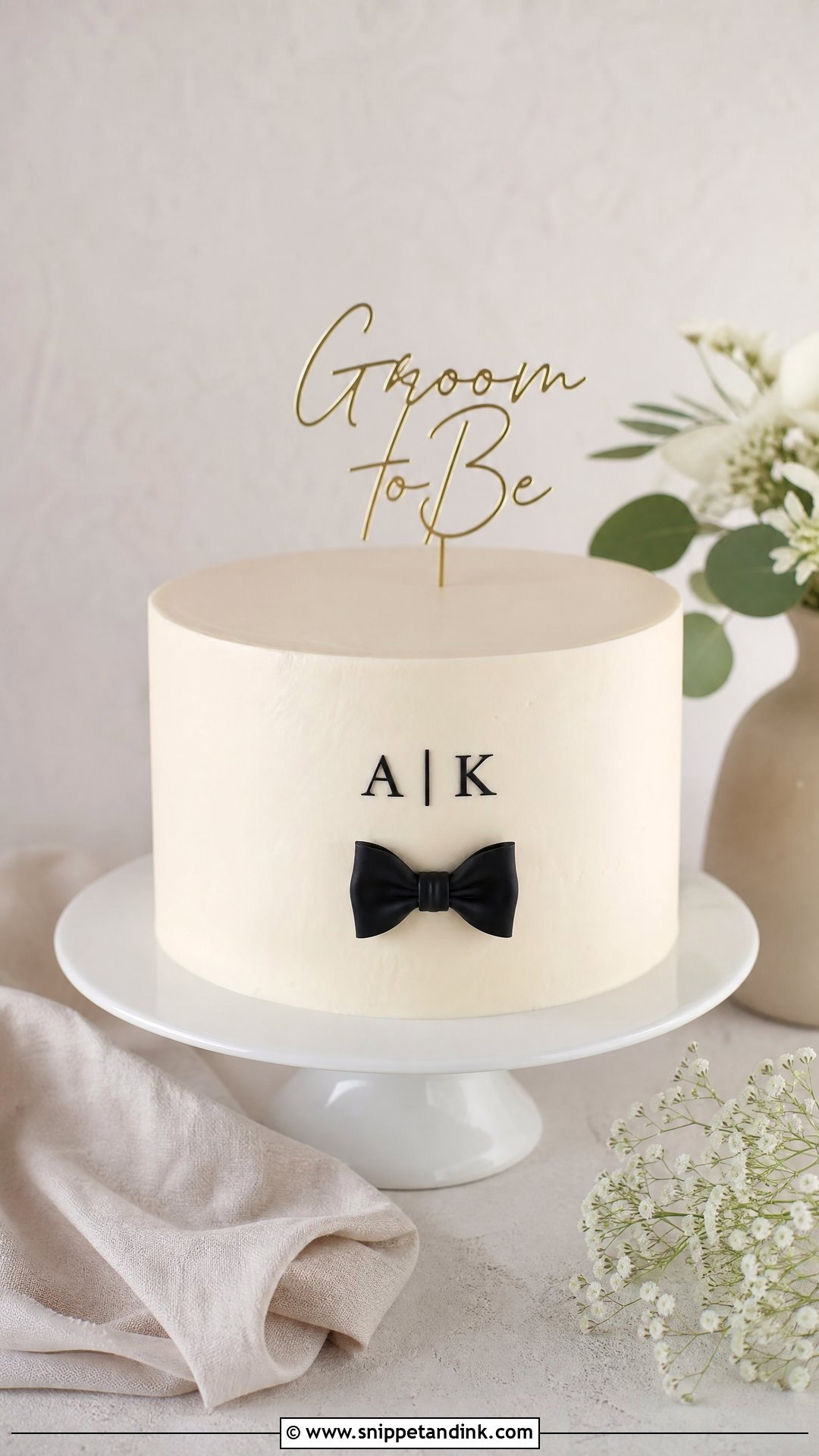 Minimal Groom Cake - Snippet and Ink - 25 Groom to Be Cake Ideas