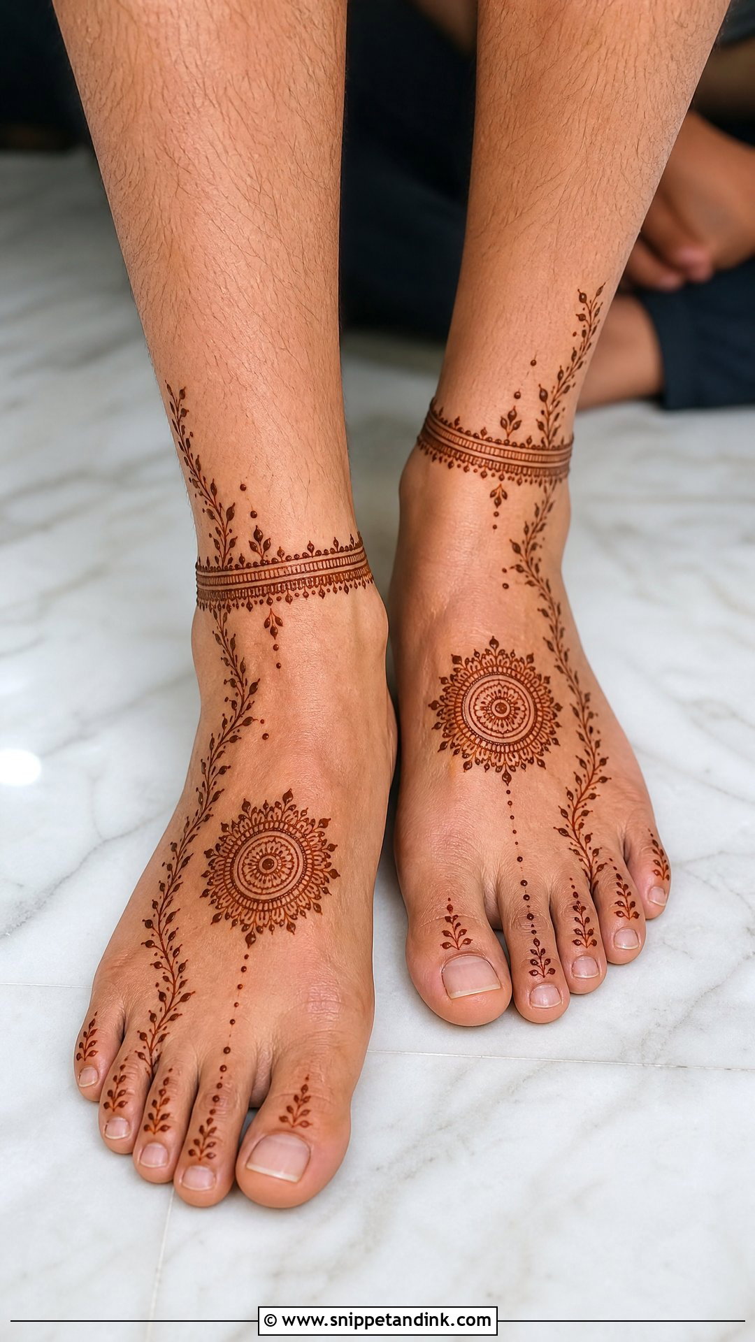 Minimal Groom Leg Mehndi Design - Snippet and Ink - 20 Groom Leg Mehndi Design Ideas