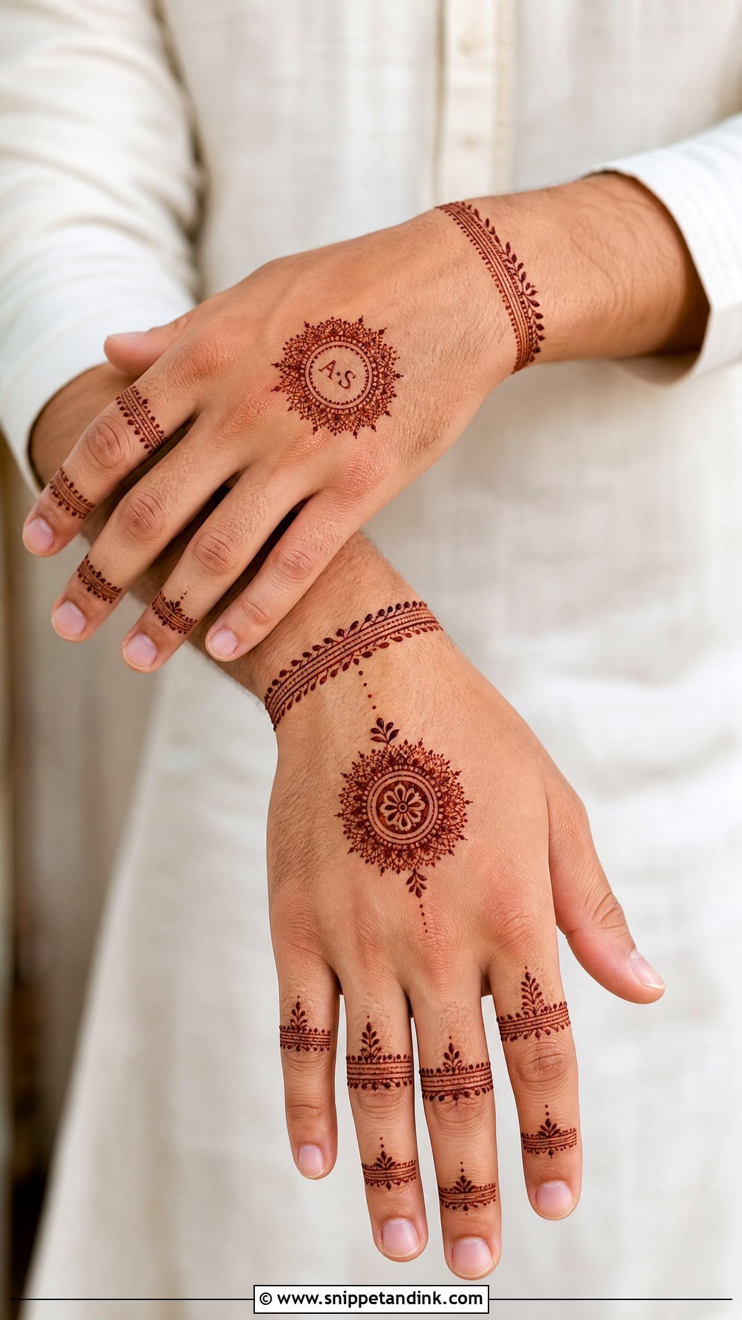 Minimal Groom Mehndi Design - Snippet and Ink - 25 Mehndi Design for Groom Hand Ideas