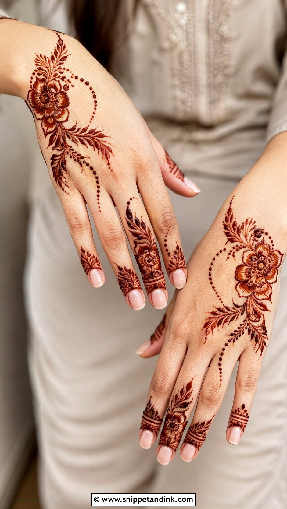 Minimal Gulf Mehndi Design - Snippet and Ink - 30 Minimalistic Mehndi Designs