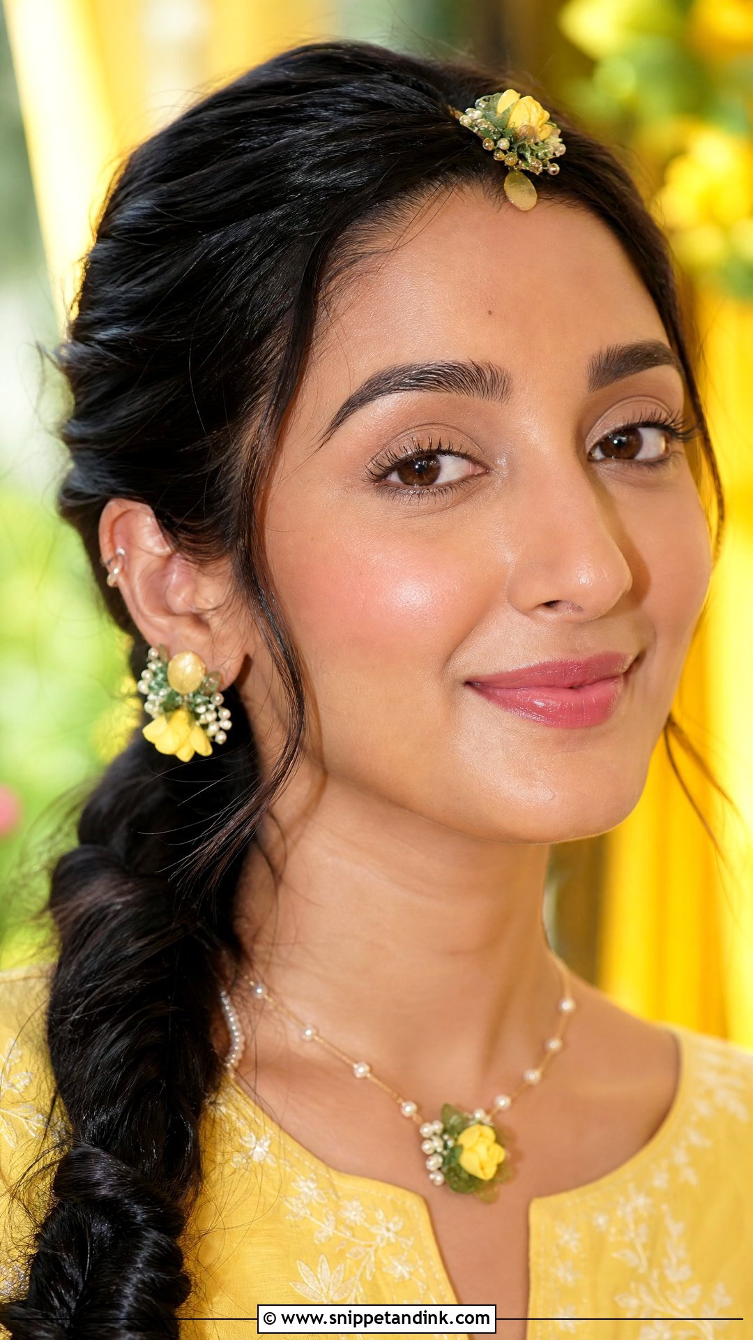 Minimal Haldi Bridal Makeup - Snippet and Ink - 25 Haldi Bridal Look Ideas