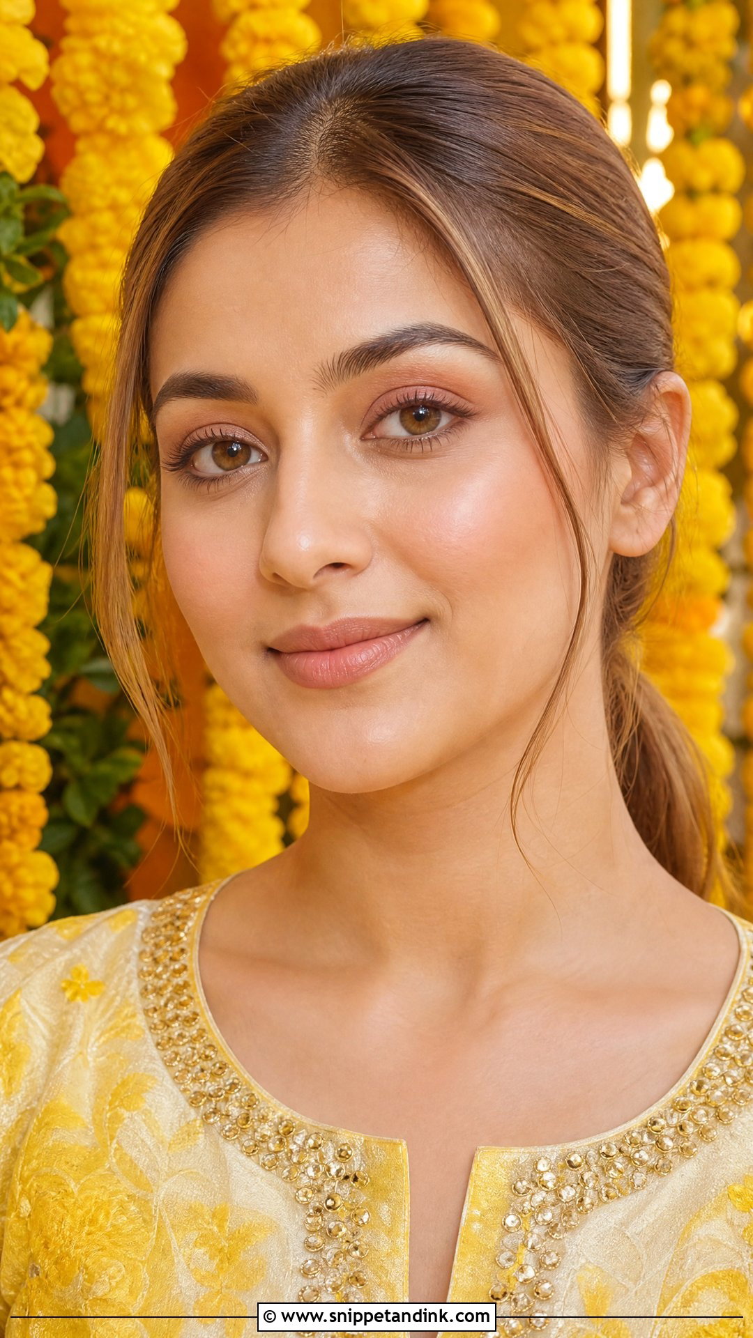 Minimal Haldi Makeup Look - Snippet and Ink - 25 Haldi Makeup Look for Bride Ideas