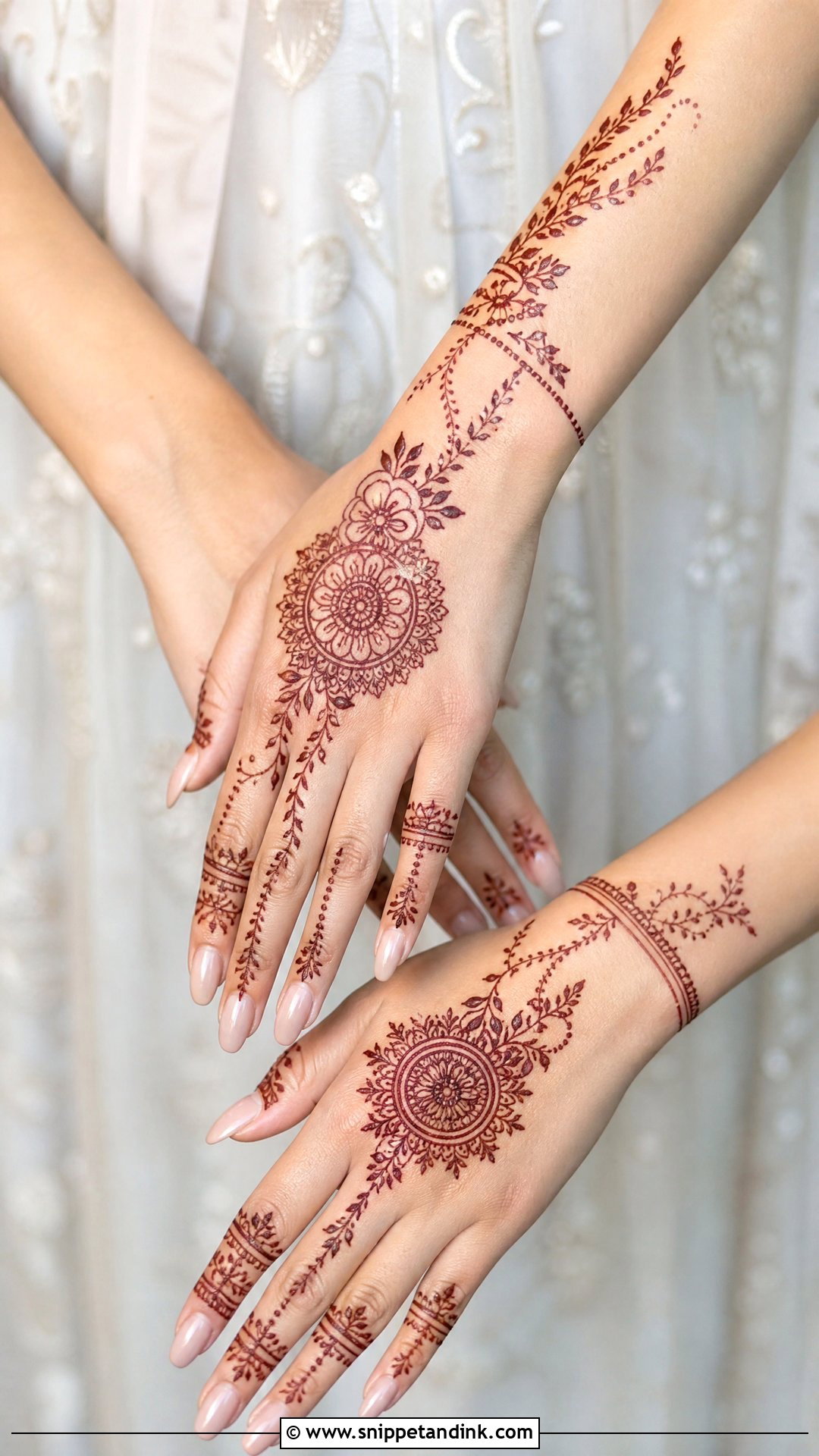 Minimal Half Bridal Mehndi Design - Snippet and Ink - 25 Half Bridal Mehndi Designs