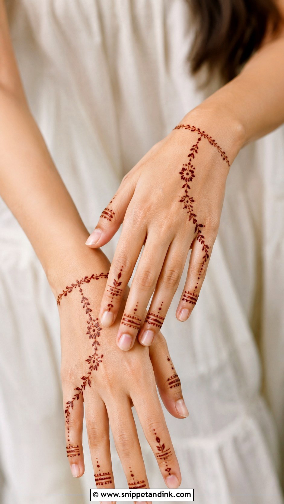 Minimal Half Hand Mehndi Design - Snippet and Ink - 35 Half Hand Mehndi Design Ideas