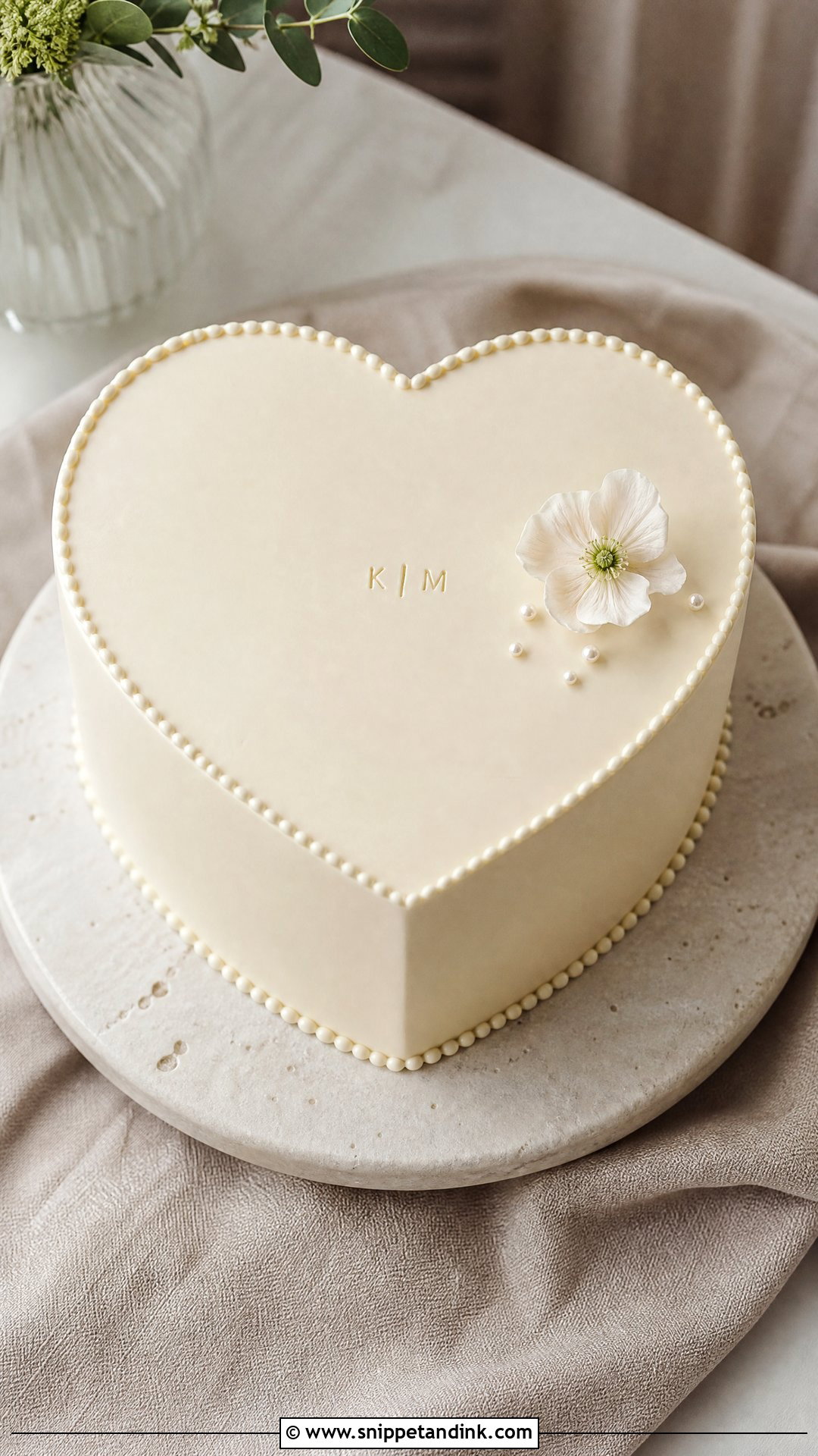 Minimal Heart Wedding Cake - Snippet and Ink - 20 Love Heart Cake Ideas for Wedding