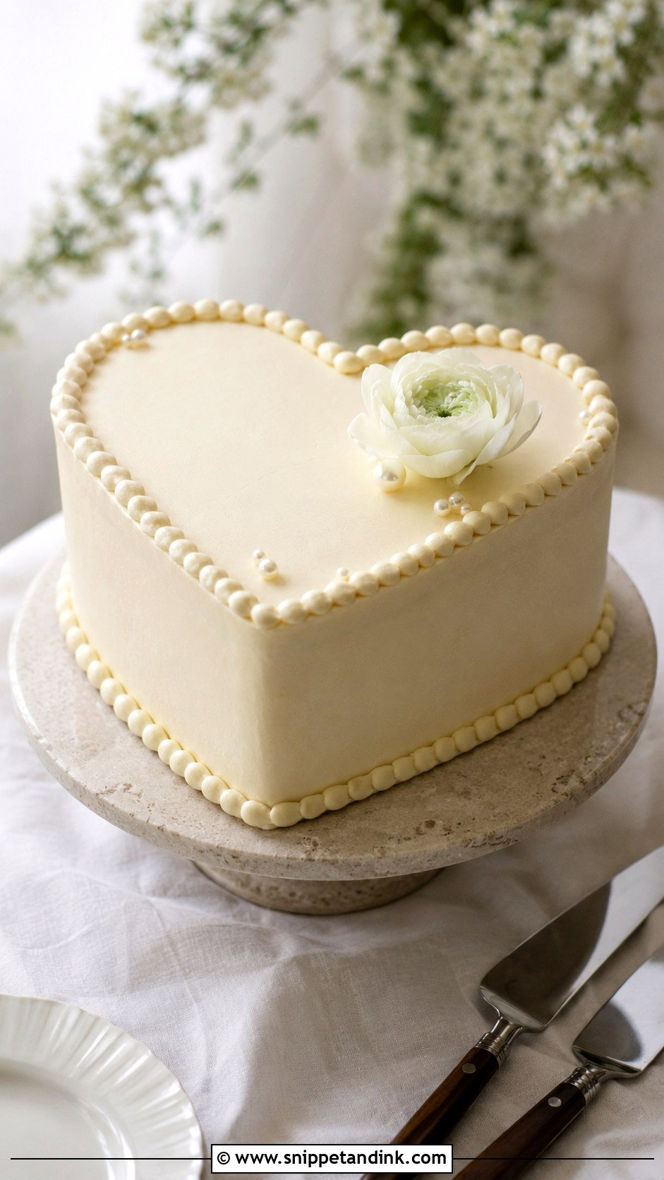 Minimal Heart Wedding Cake - Snippet and Ink - 20 Heart Wedding Cake Ideas