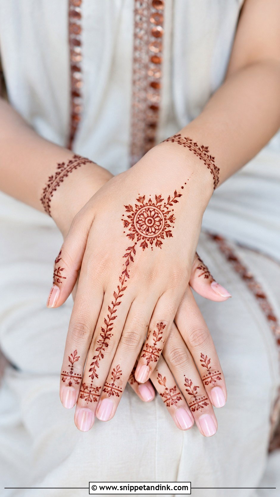 Minimal Henna Mehndi Design - Snippet and Ink - 30 Henna Mehndi Designs