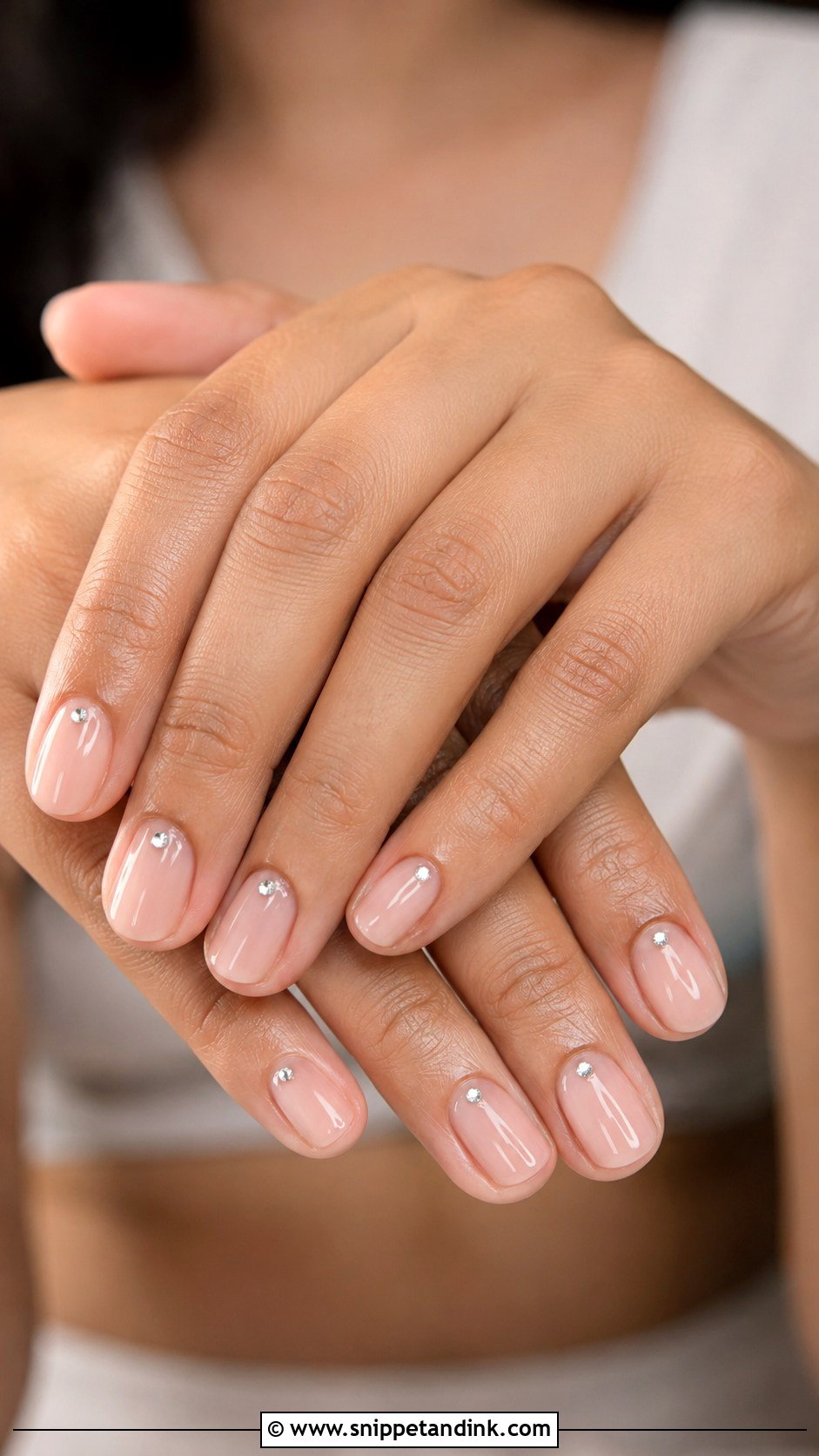 Minimal Indian Bridal Nails With Tiny Gems - Snippet and Ink - 20 Indian Bride Wedding Nails