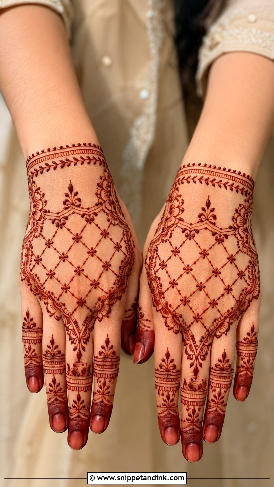Minimal Jaali Mehndi Design - Snippet and Ink - 35 Minimal Mehndi Designs