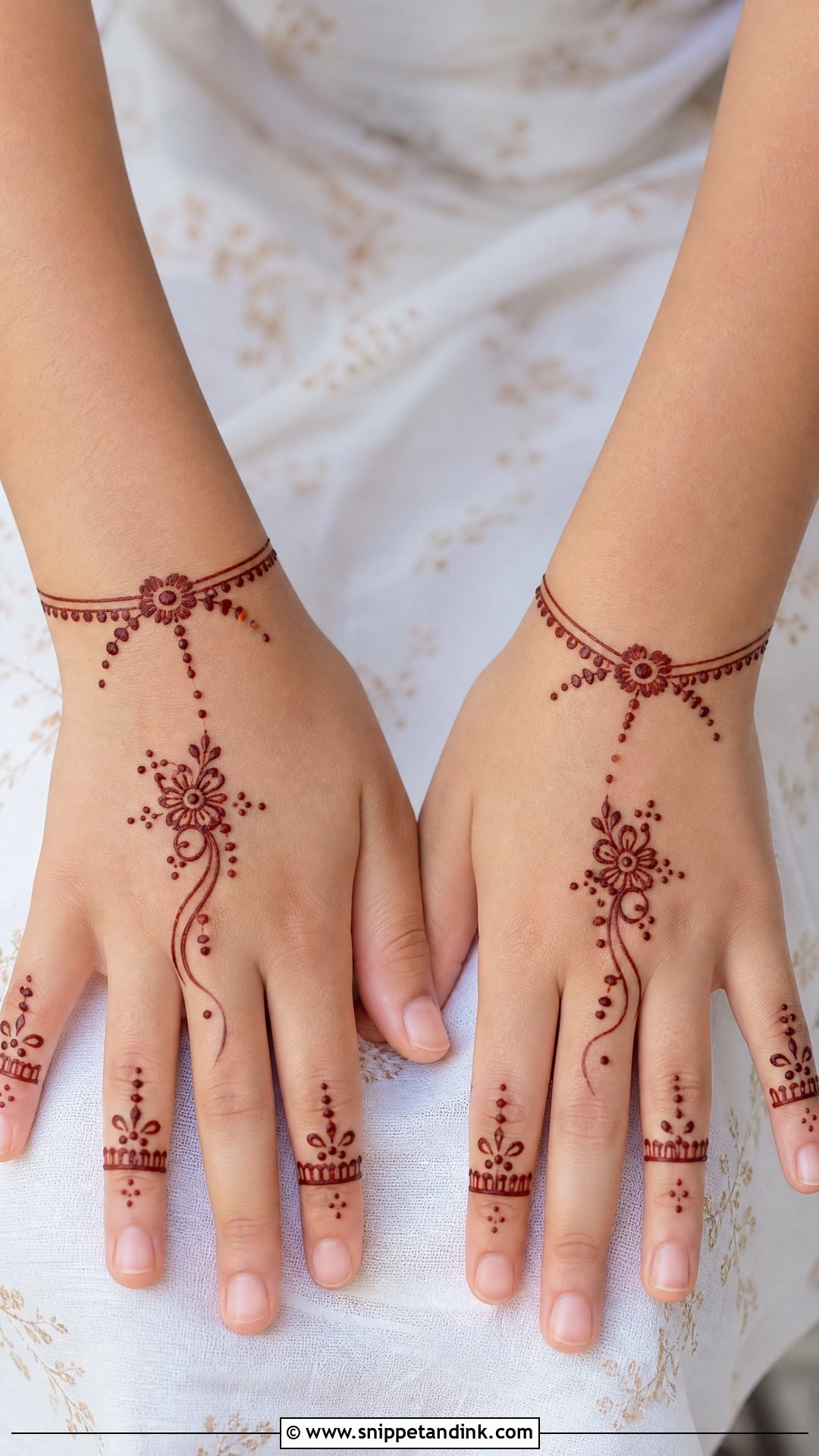 Minimal Kids Mehndi Design - Snippet and Ink - 25 Small Kids Mehndi Designs