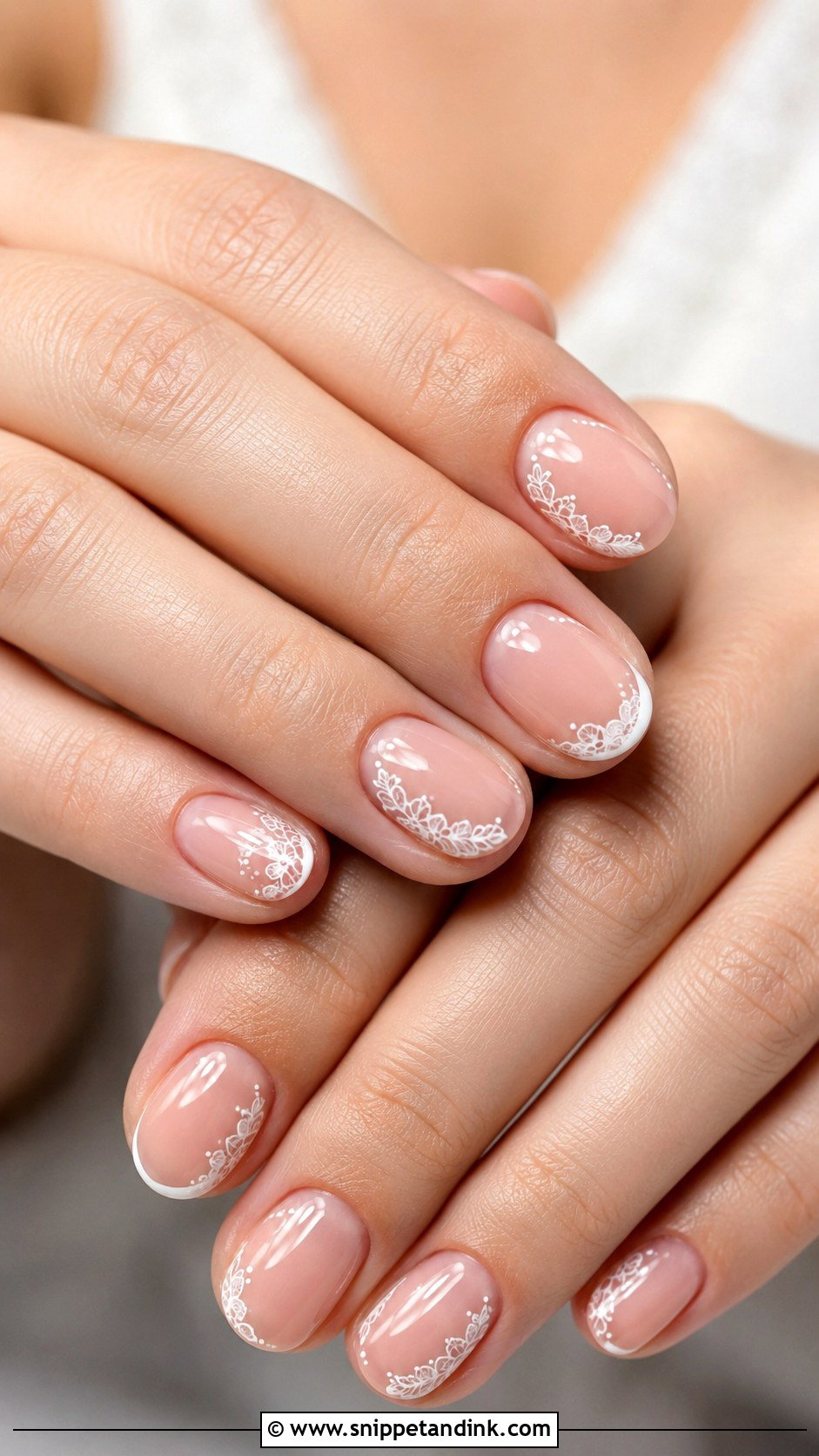 Minimal Lace Bridal Nails - Snippet and Ink - 20 Lace Bridal Nails