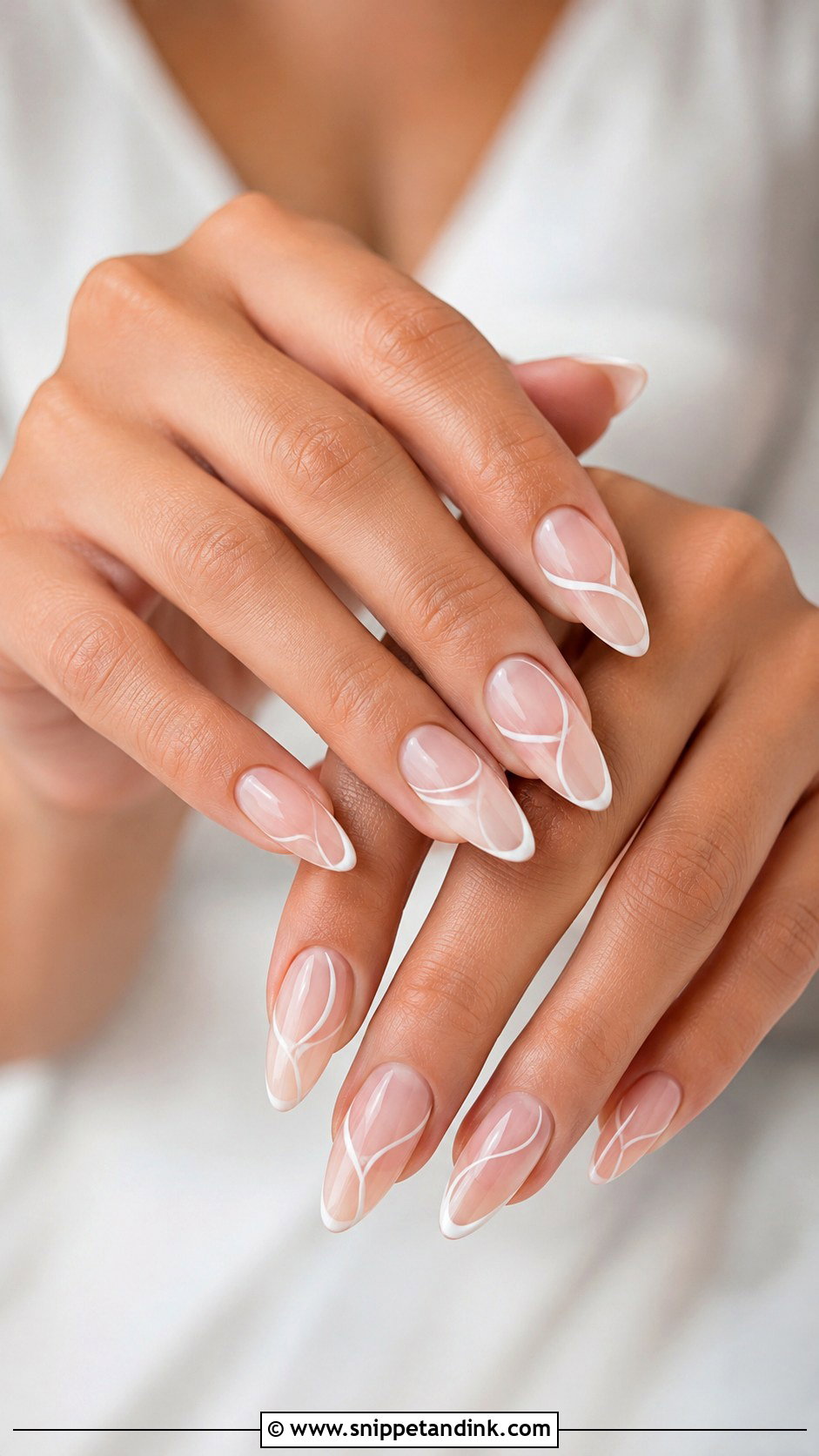 Minimal Line Art Bride Nails - Snippet and Ink - 30 Nails for the Bride Wedding