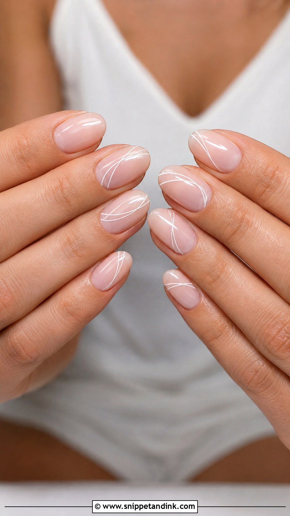 Minimal Line Art Bride Nails - Snippet and Ink - 20 Bride Nail Art Ideas Wedding Day