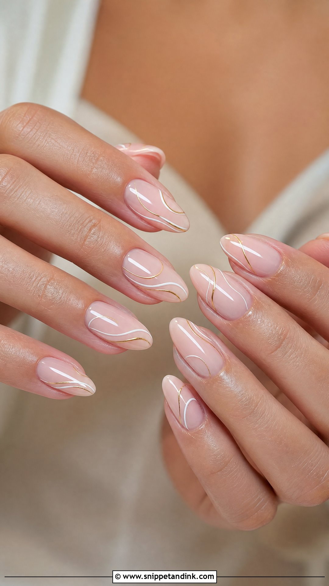 Minimal Line Art Wedding Nails - Snippet and Ink - 25 Wedding Nail Art Design Ideas