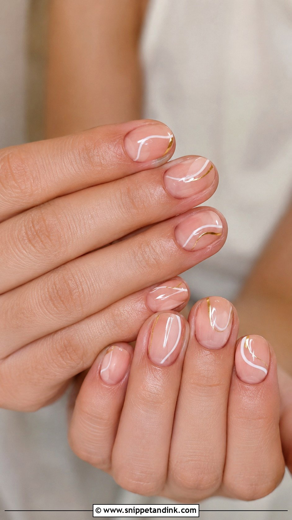 Minimal Line Art Wedding Nails - Snippet and Ink - 30 Elegant Nail Art Wedding Ideas