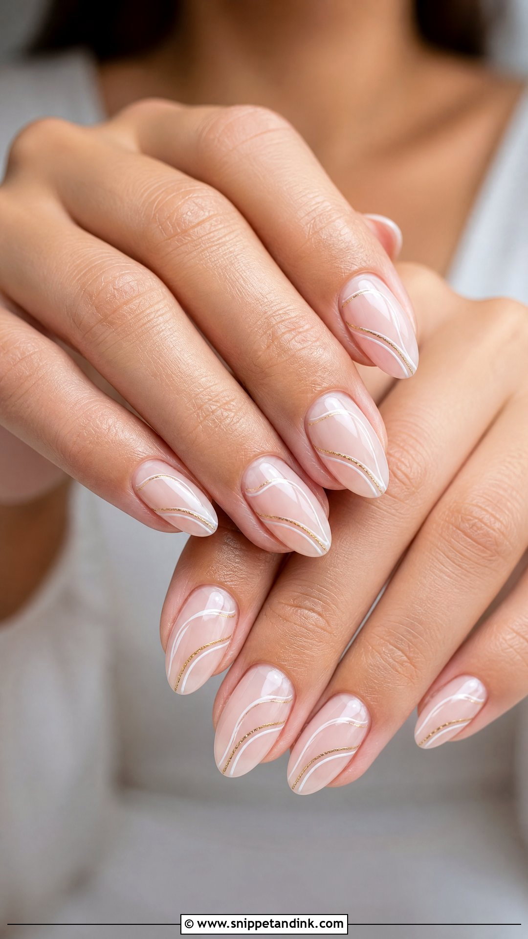 Minimal Line Bridal Nails - Snippet and Ink - 35 Bridal Nail Art Ideas