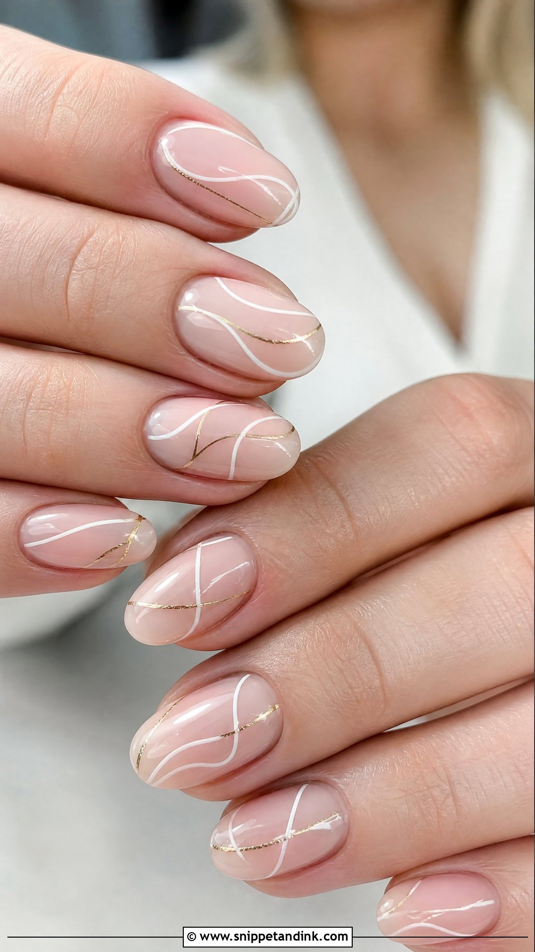 Minimal Line Bridal Nails - Snippet and Ink - 25 Unique Bridal Nails