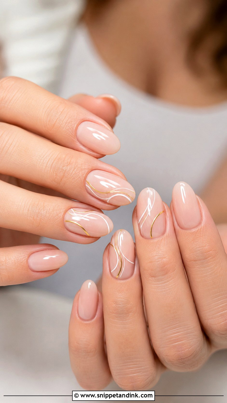 Minimal Line Gel Wedding Nails - Snippet and Ink - 20 Classy Gel Wedding Nails for Bride