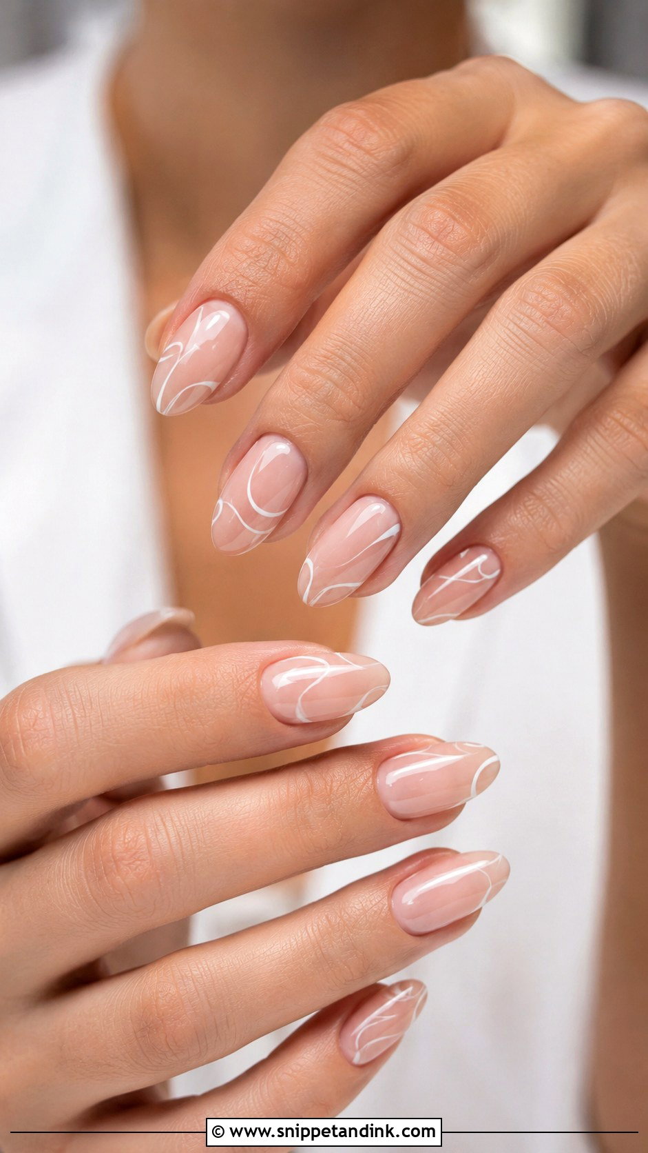 Minimal Line Wedding Gel Nails - Snippet and Ink - 20 Wedding Gel Nails Brides