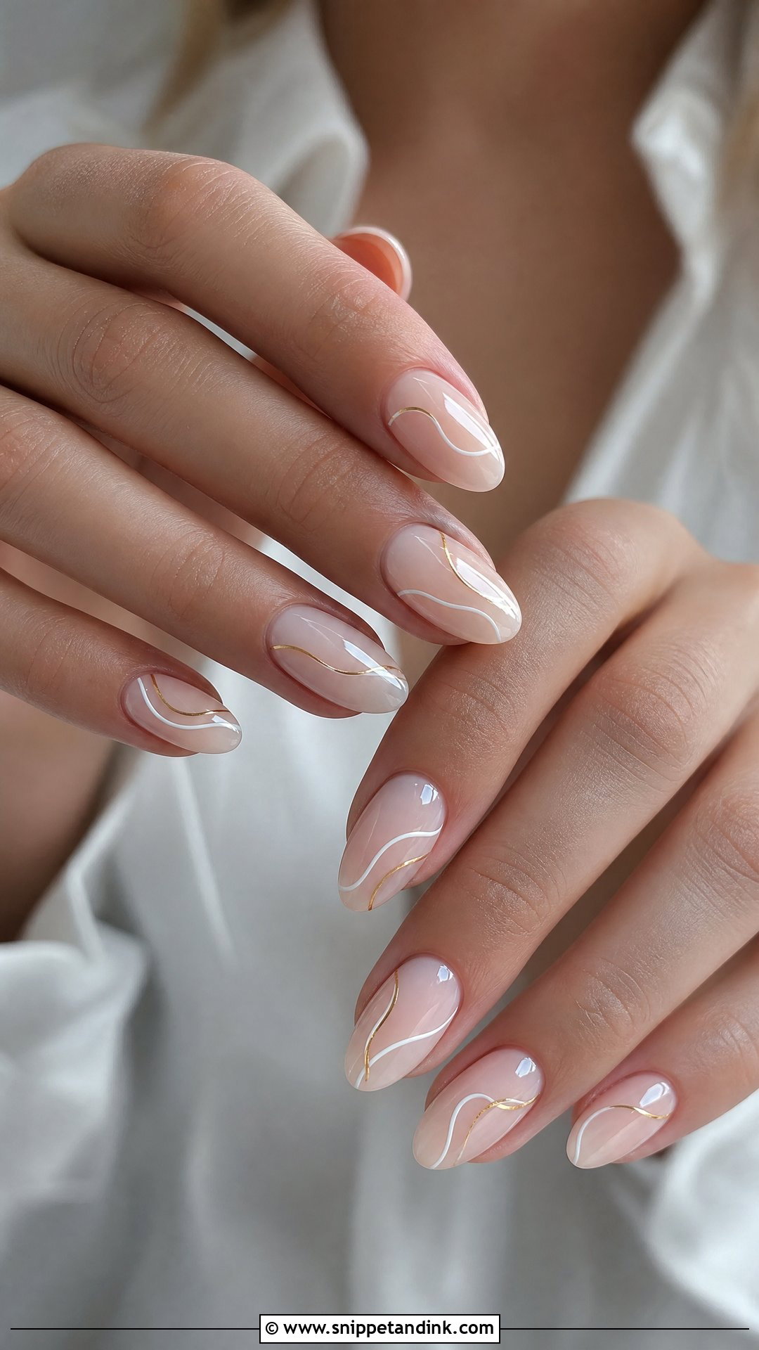 Minimal Line Wedding Nails - Snippet and Ink - 30 Wedding Nail Art Design for Bride Ideas