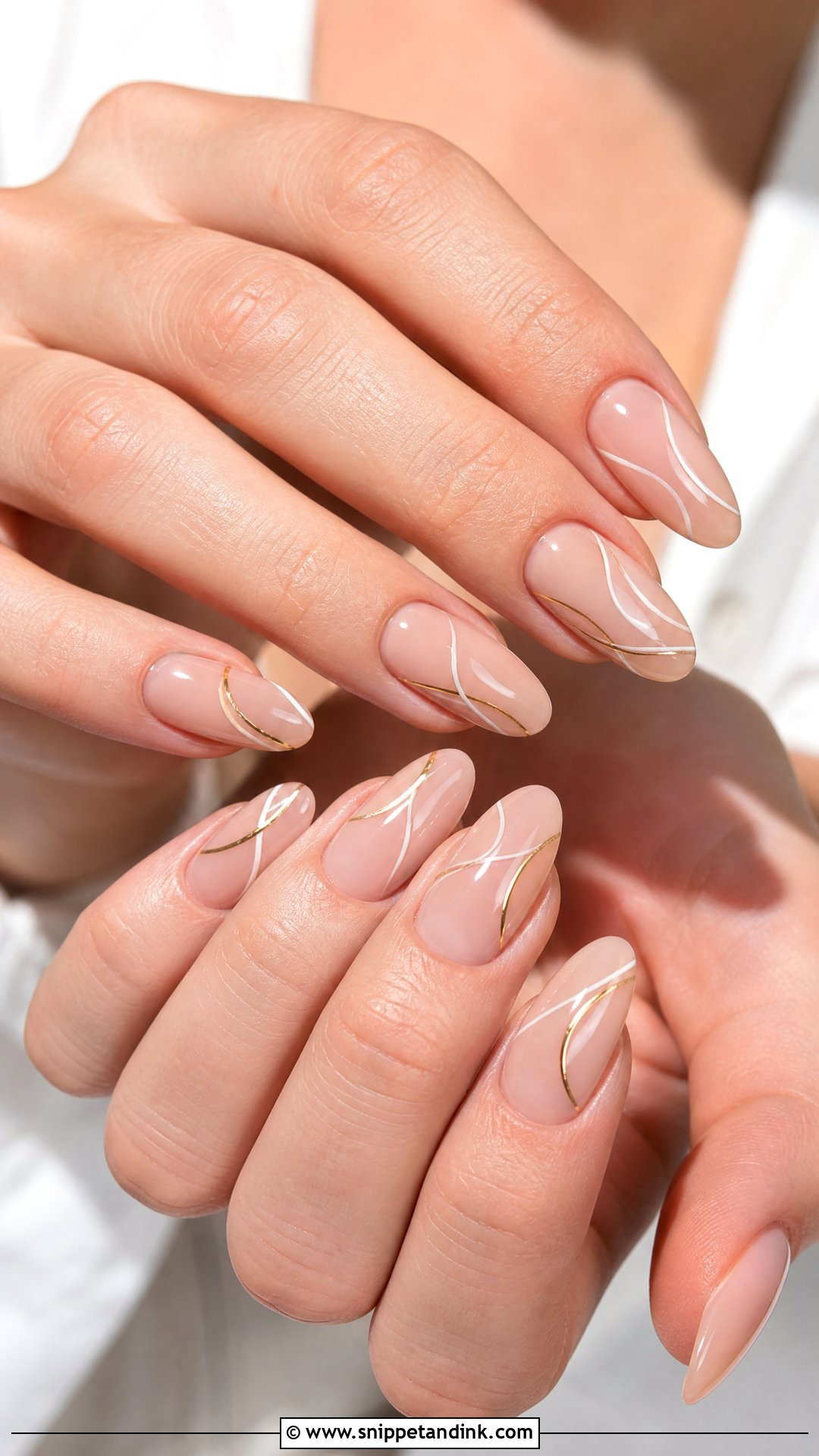 Minimal Line Wedding Nails - Snippet and Ink - 35 Wedding Day Nails
