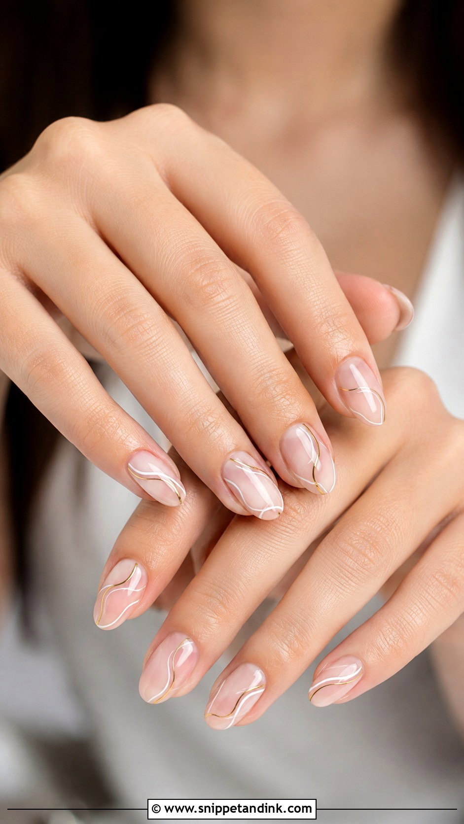 Minimal Line Wedding Nails - Snippet and Ink - 35 Wedding Nail Ideas