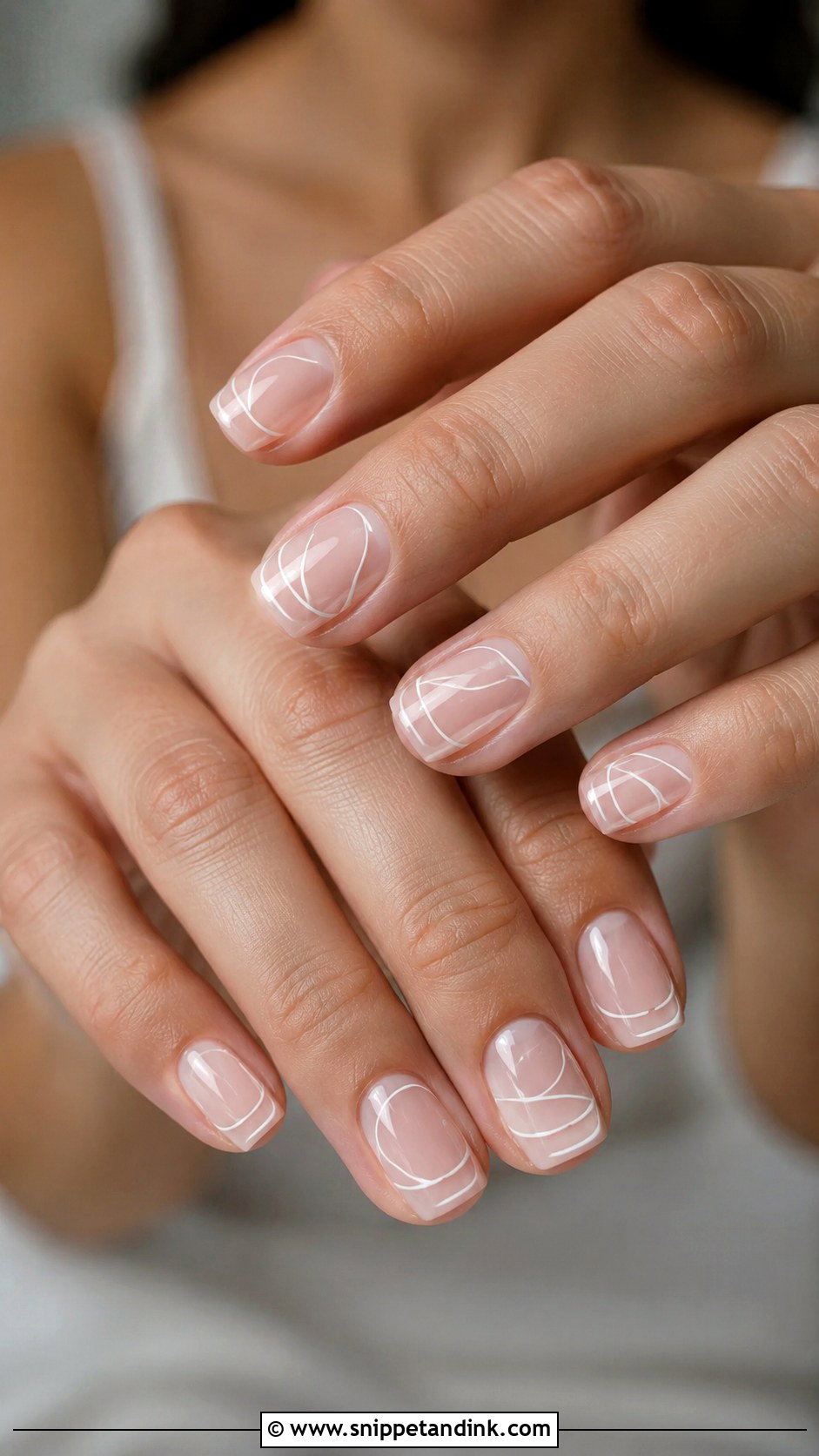 Minimal Line Wedding Nails - Snippet and Ink - 20 Wedding Nails 2025 Bride